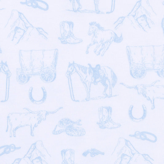 Wild West Toile Bubble - Light Blue