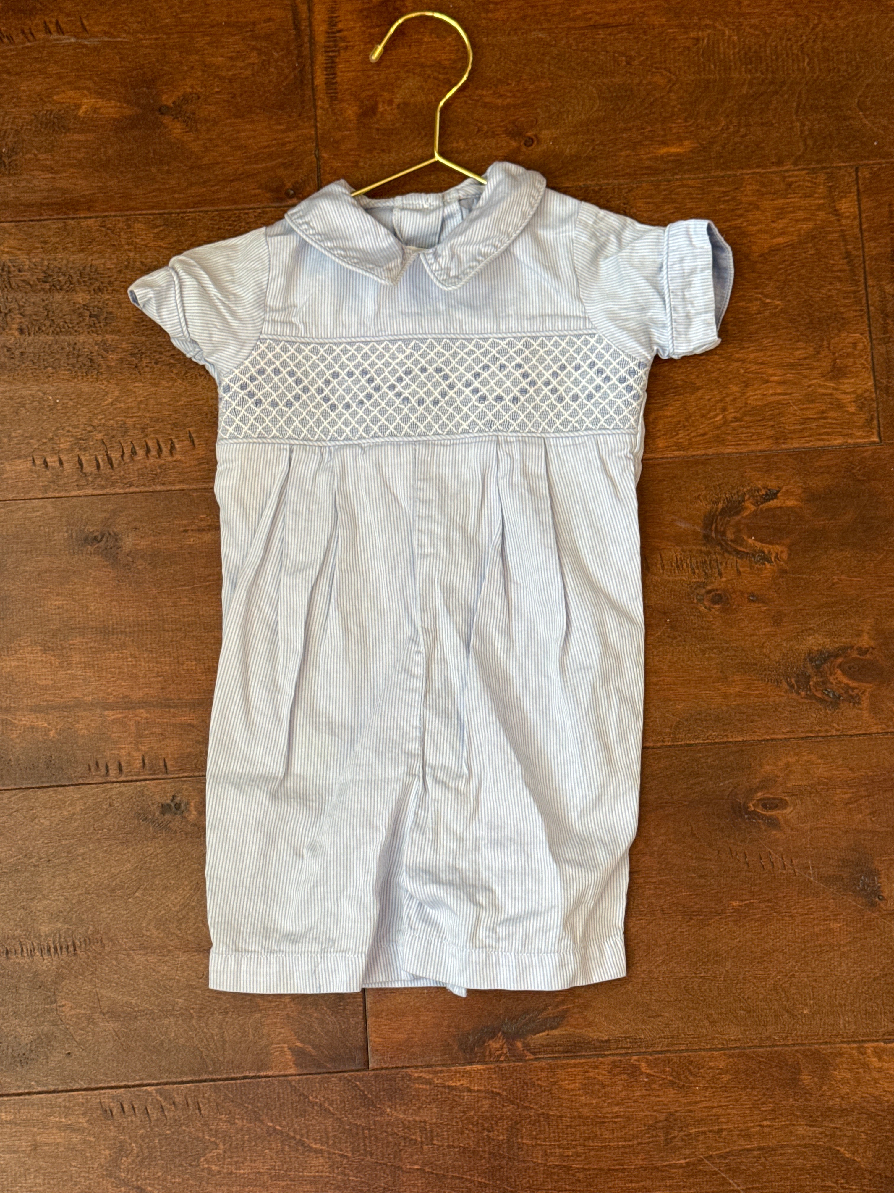 Zuccini Smocked Shortall 9M