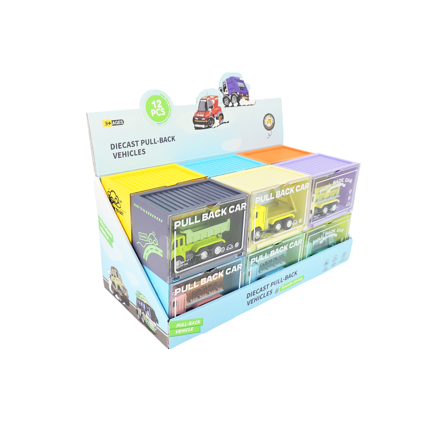 Rollin' Large Diecast Pull-Back Truck in reusable container