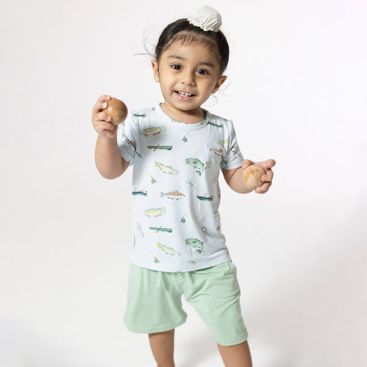 Fishing - Crew Neck Tee with Casual Short
