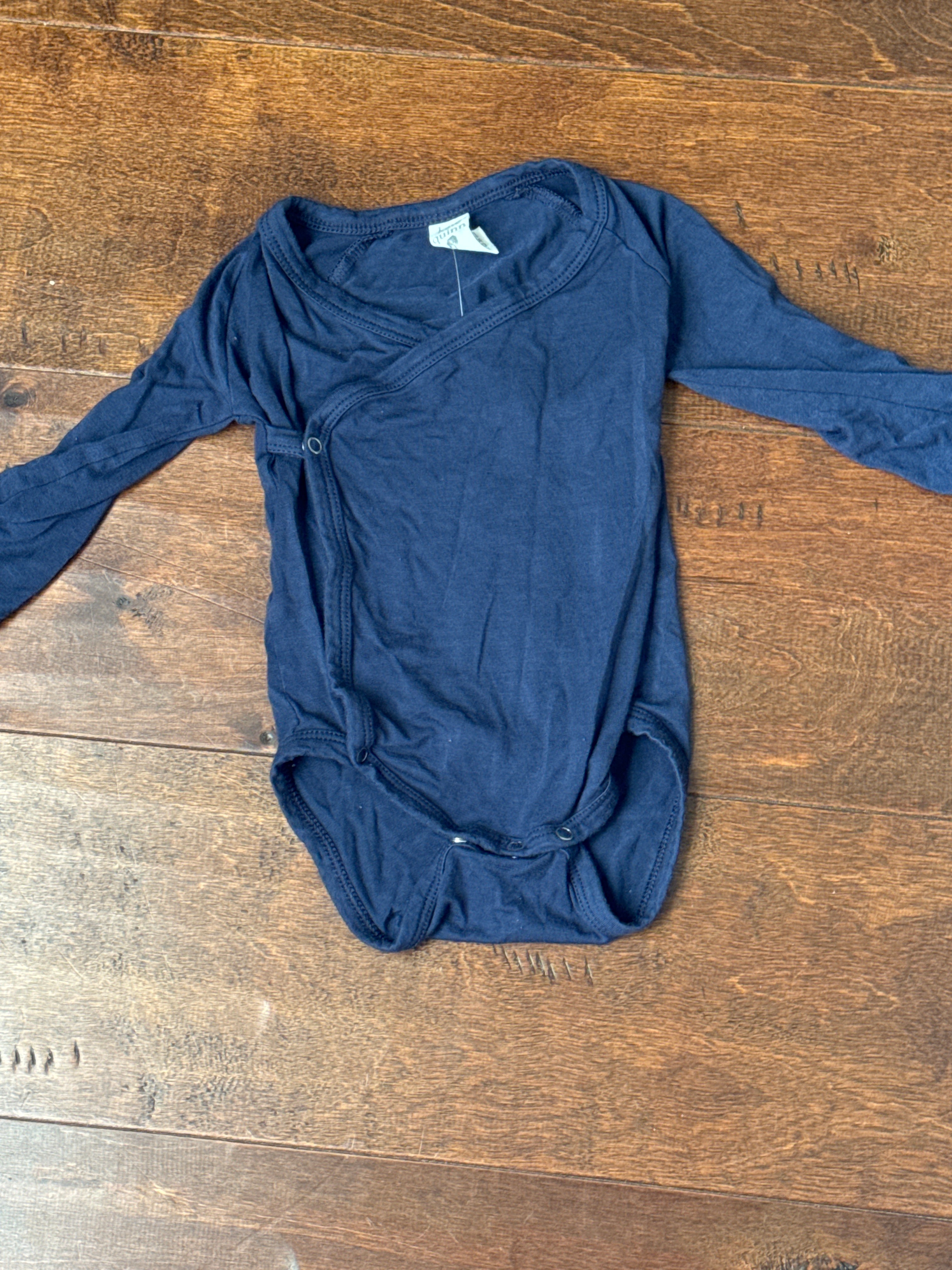 Kate Quinn Blue Ls Wrap Onesie 3-6