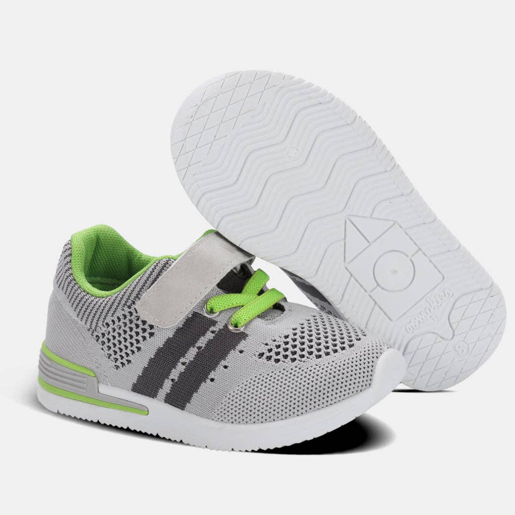 Wynn Boys Hook & Loop Sneaker: Light Grey