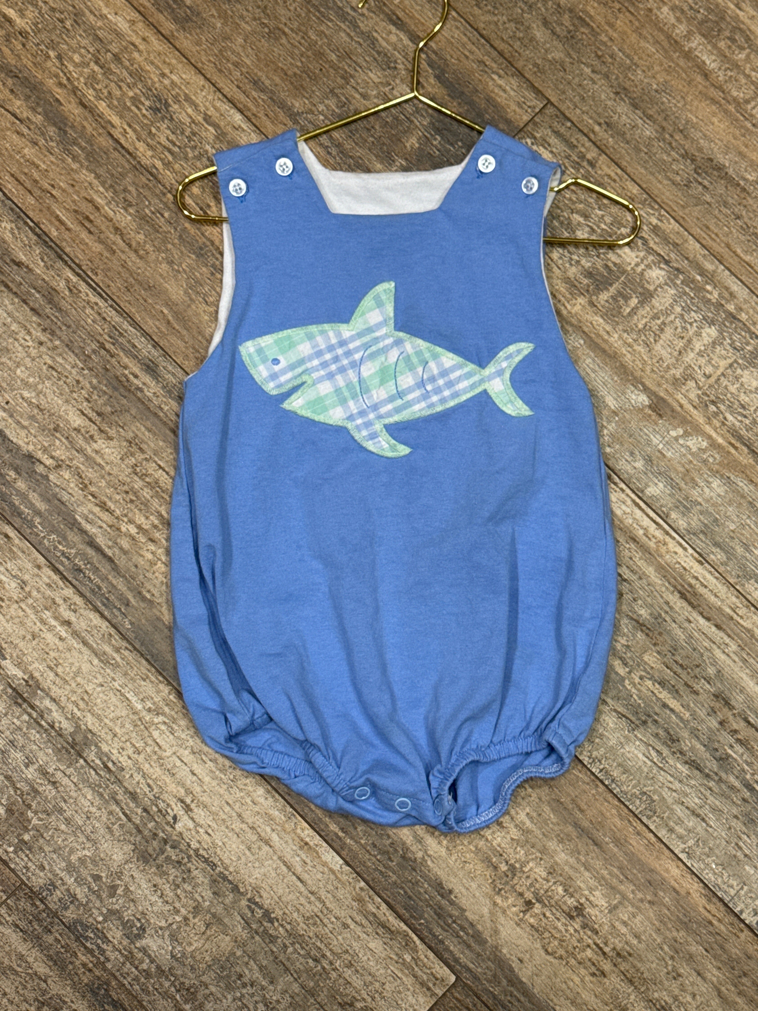 Bailey Boys Shark Applique Bubble 18m