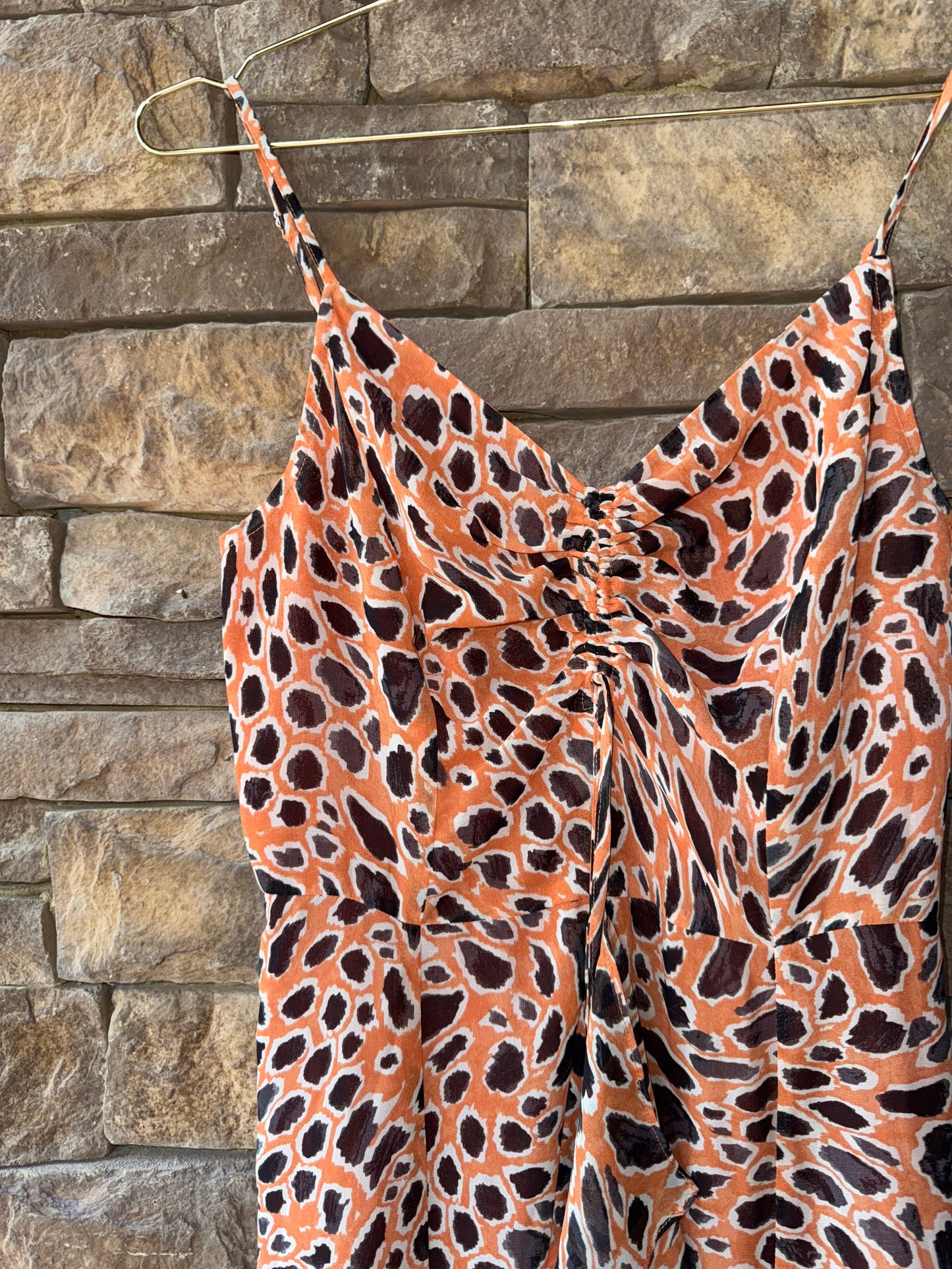 J.O.A. Rust and Black Strappy Dress M