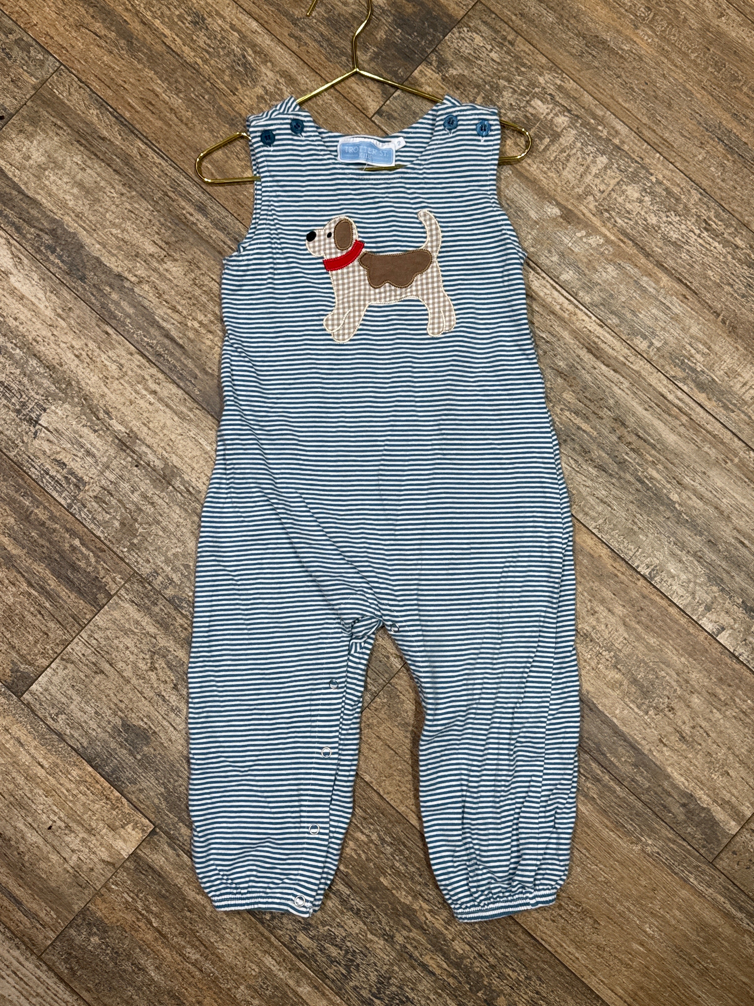 Trotter Street Dog Applique Longall 2T
