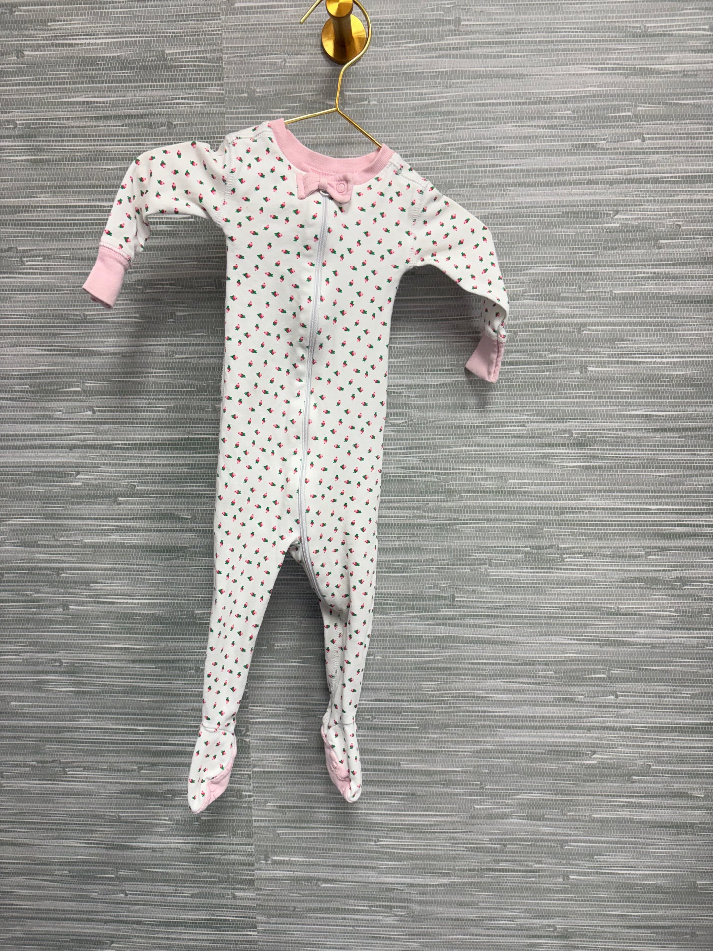 TBBC Strawberry Zip Pjs 3-6M
