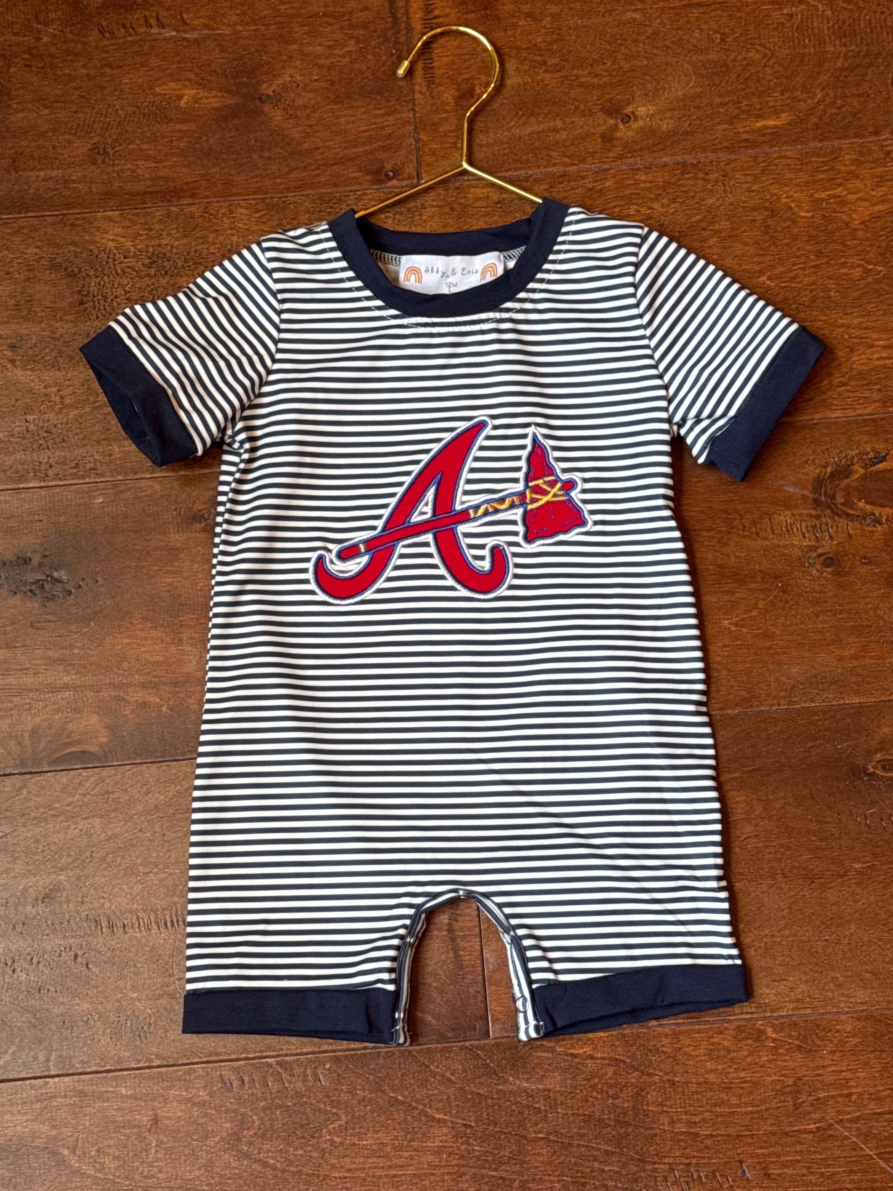 Atlanta Braves Applique Romper 12m