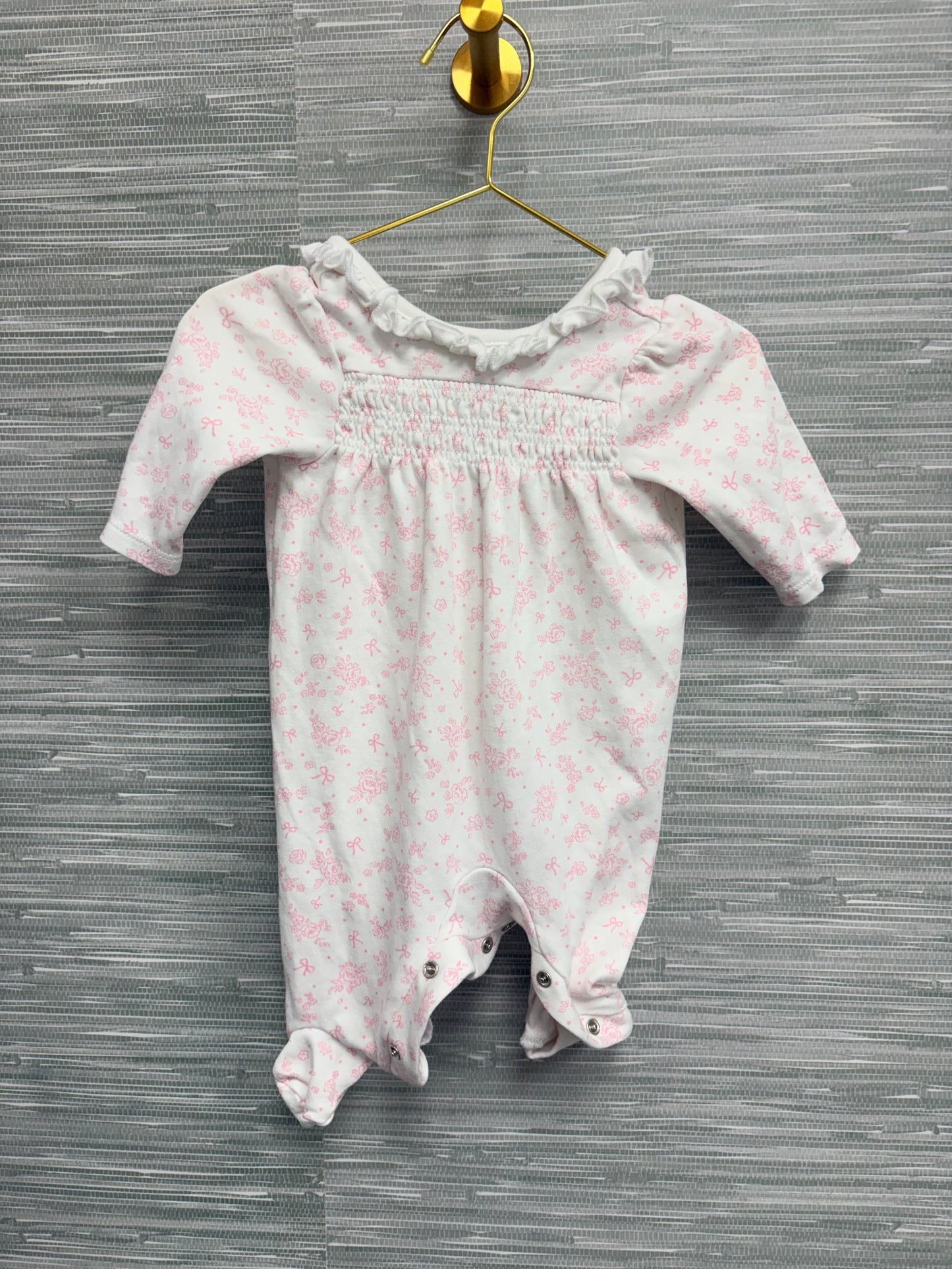Little Me Floral Smocked Romper 3M