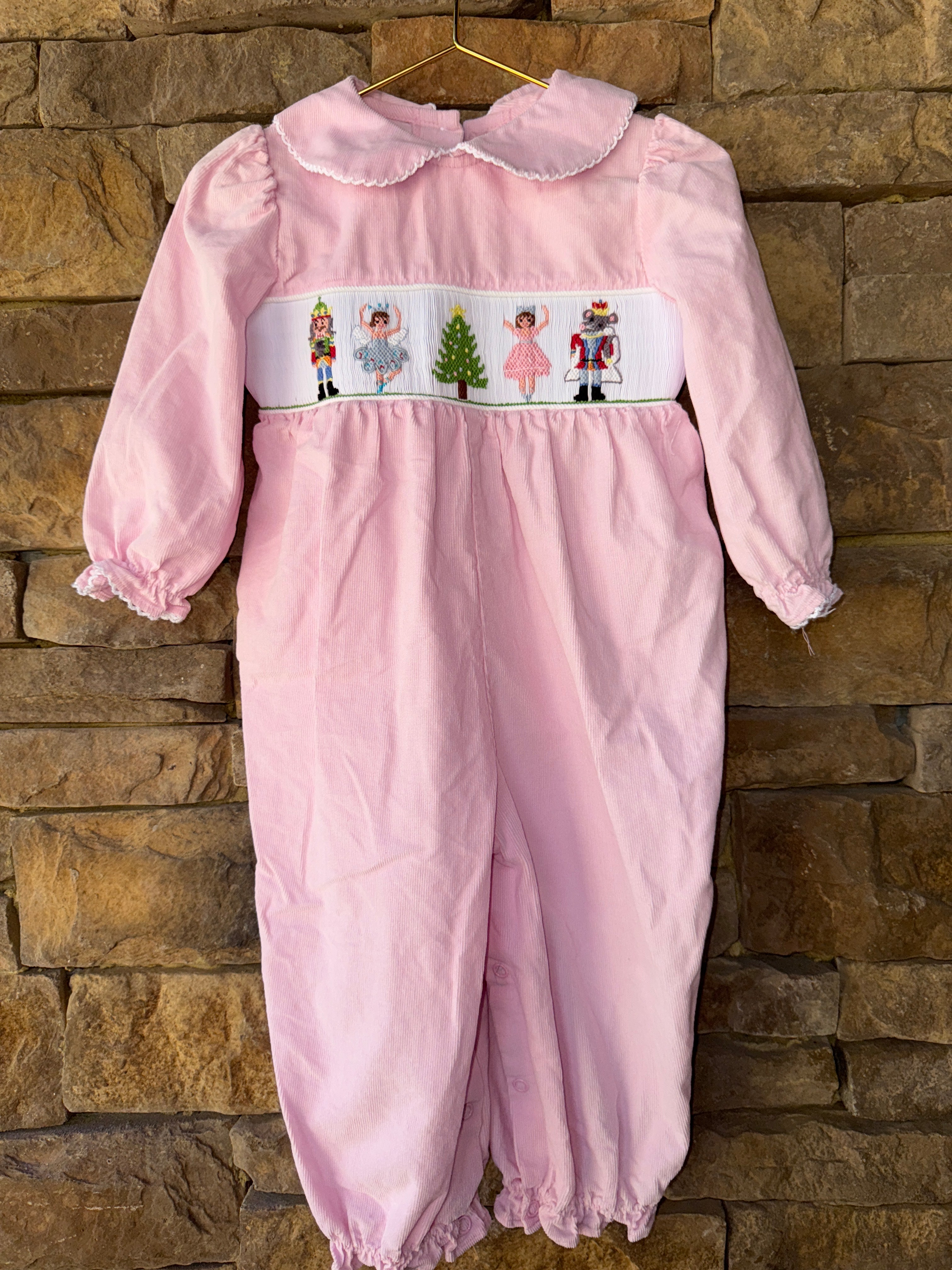 Southern Smocked Company Nutcracker Smocked Cord Romper 24m