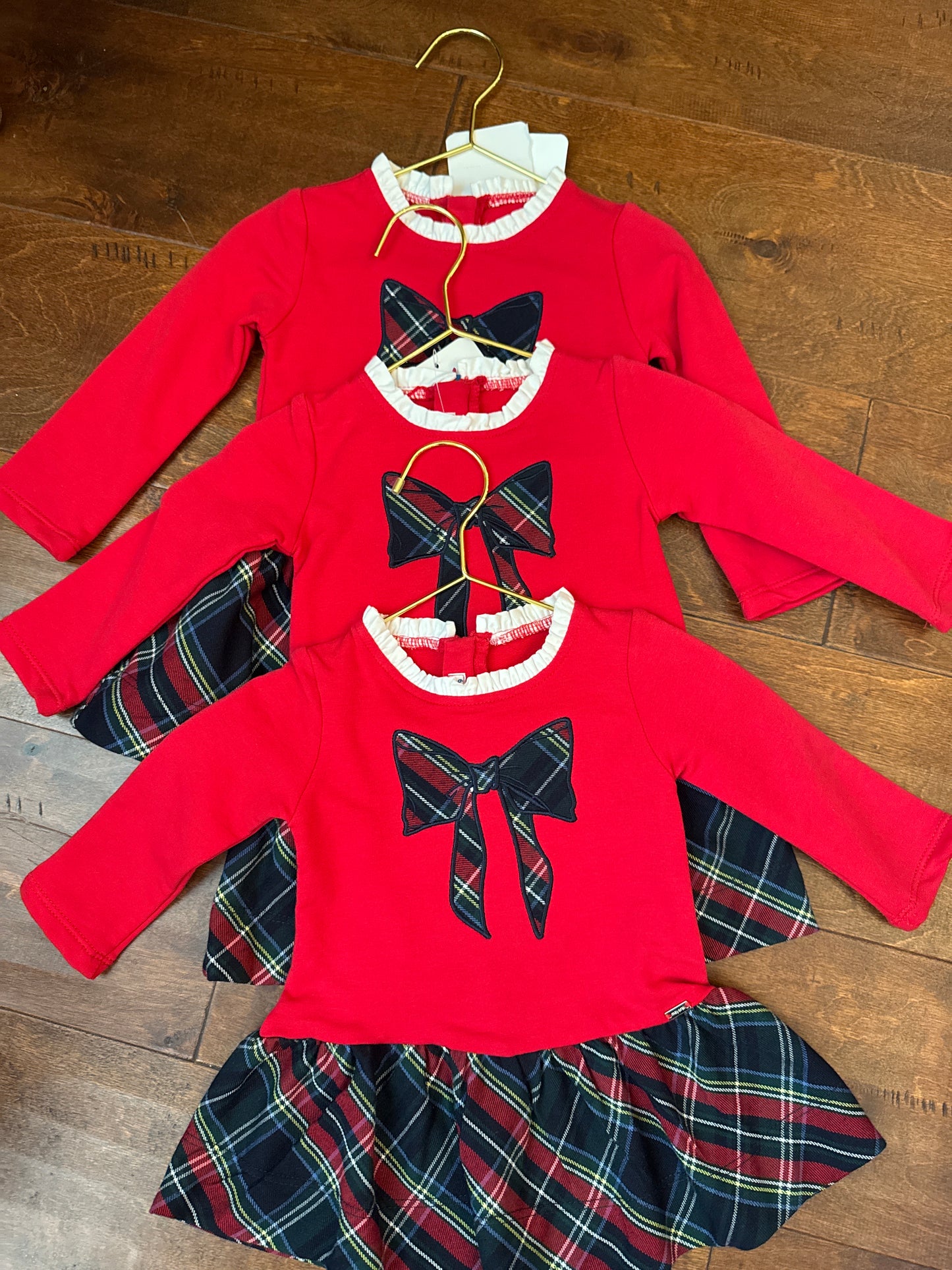 Red Dress with Plaid Bow 6m