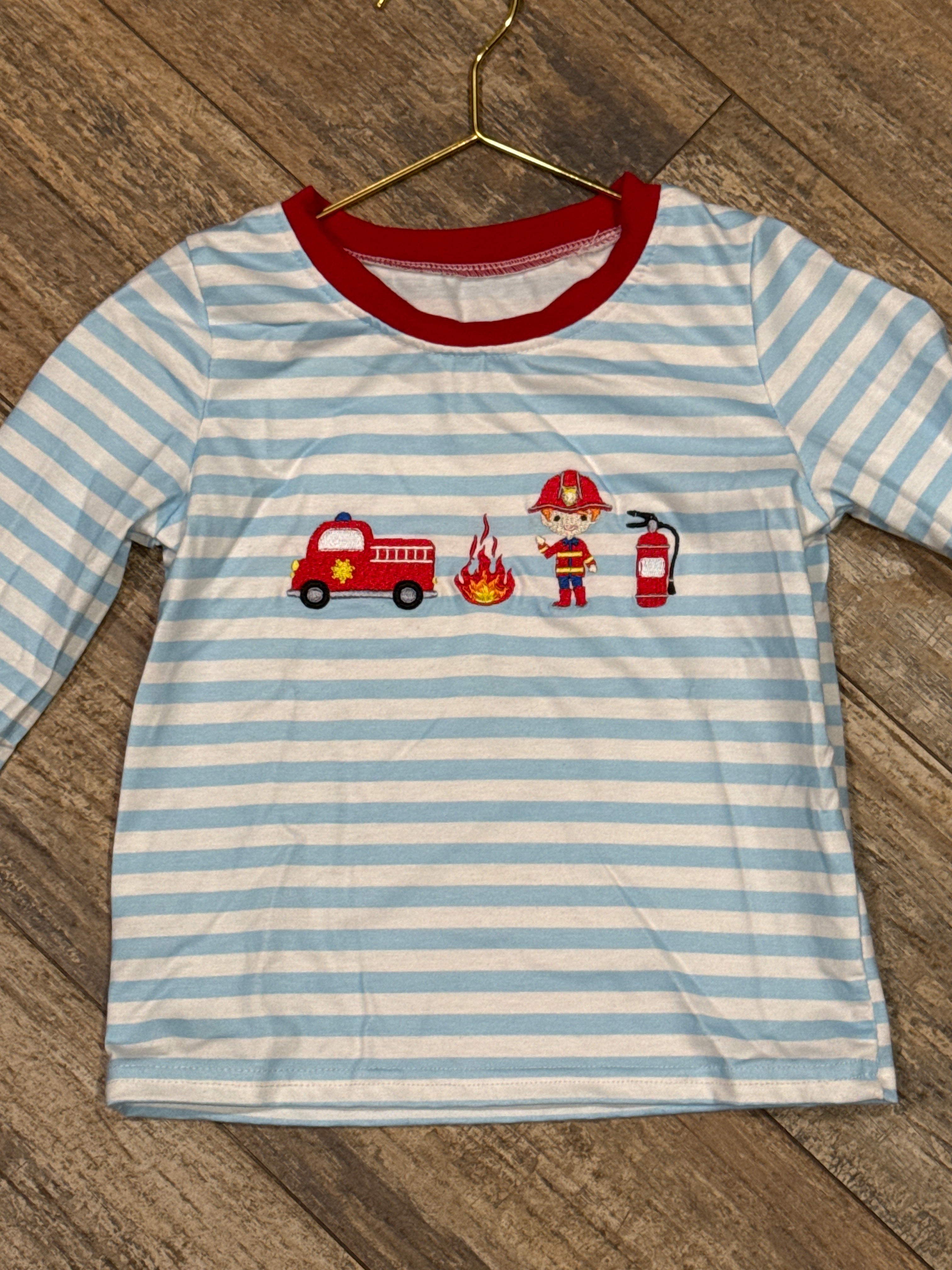 Fire Friends Long Sleeve Applique Tee 2T