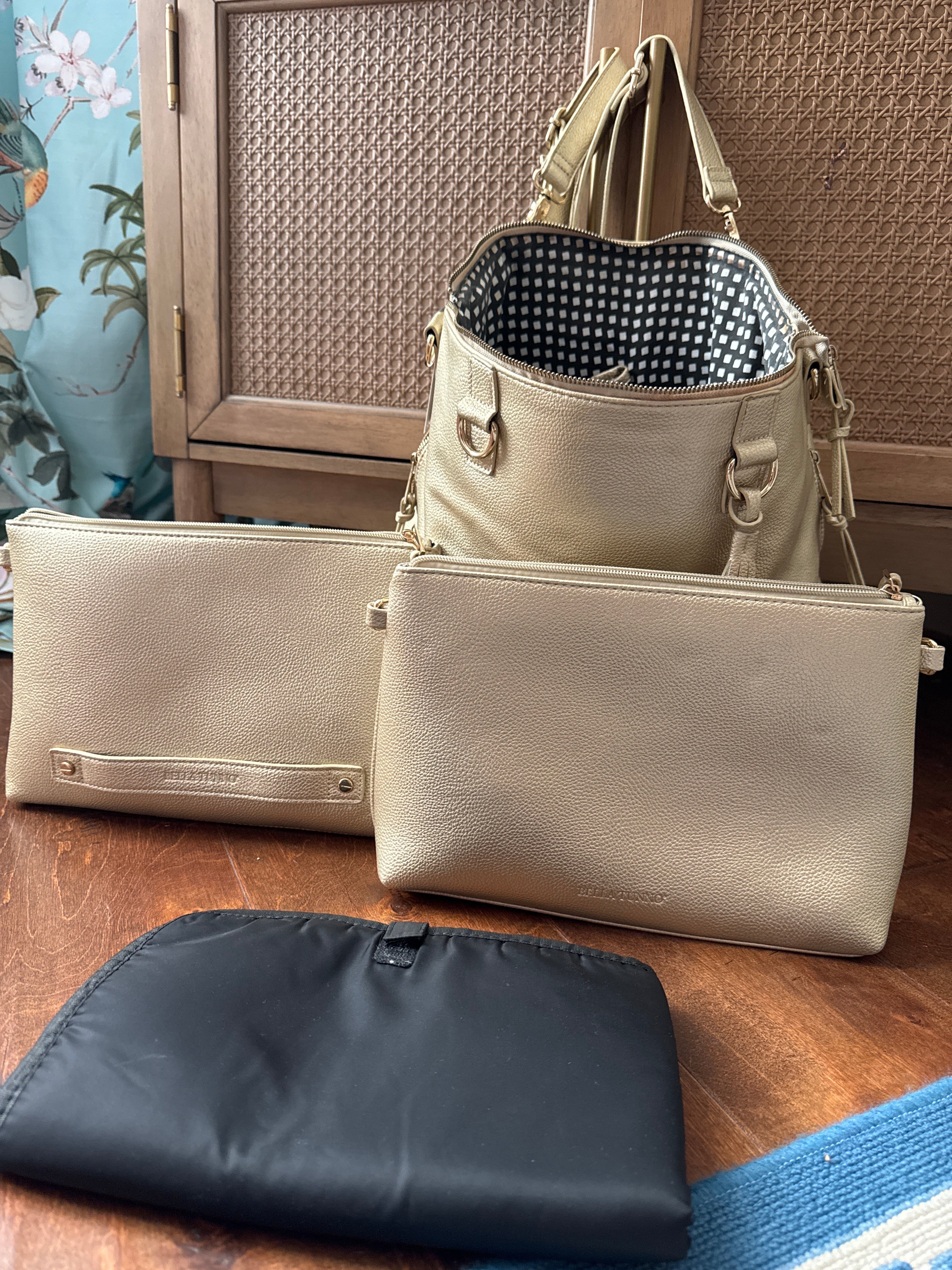 Bella Tunno Gold Diaper Bag & Accessories