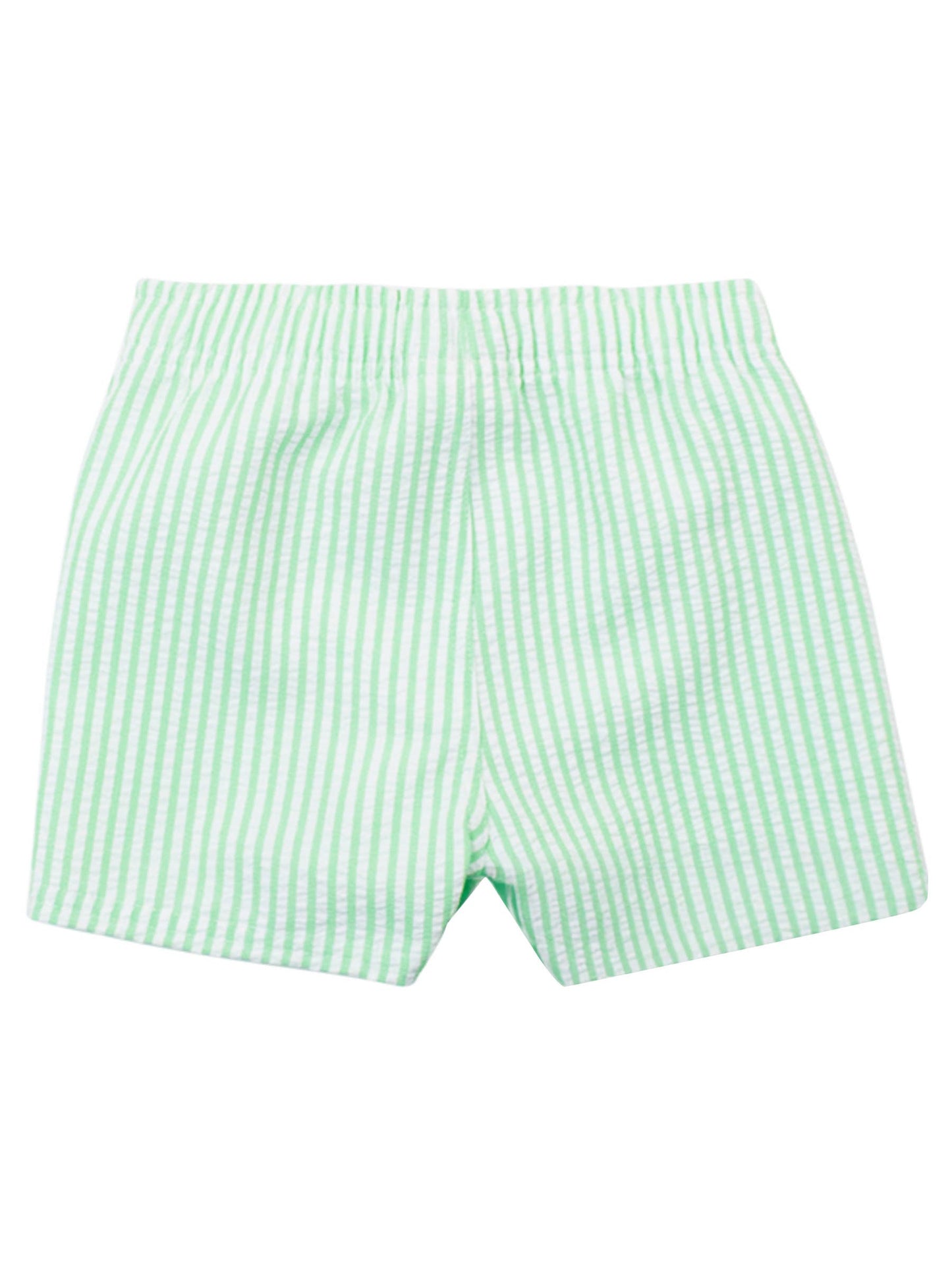 Spring Green Seersucker Swim Trunks