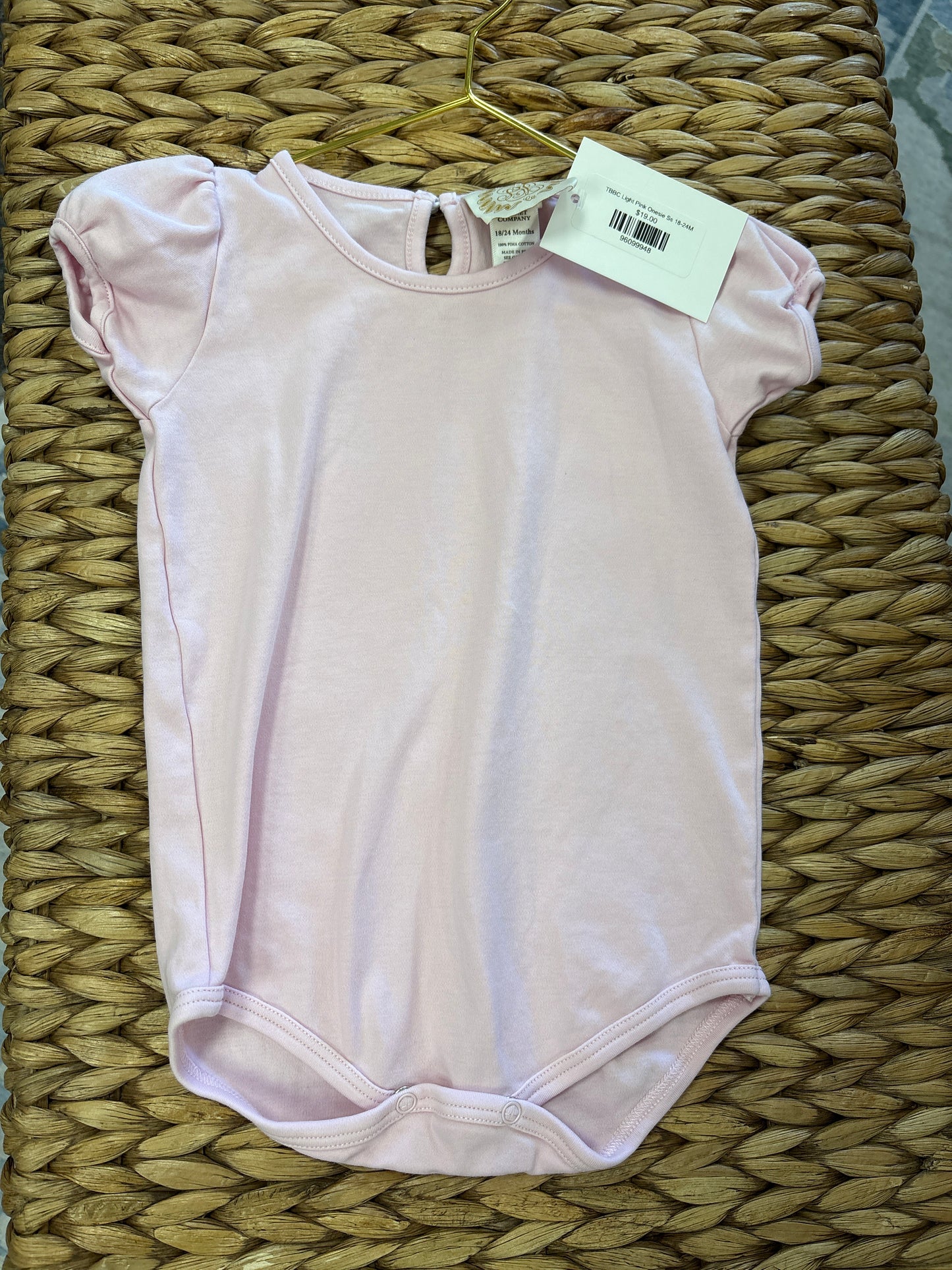 TBBC Light Pink Onesie Ss 18-24M