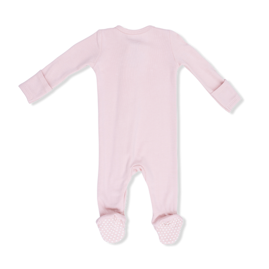 Solid Veiled Pink - 2 Way Zipper Footie