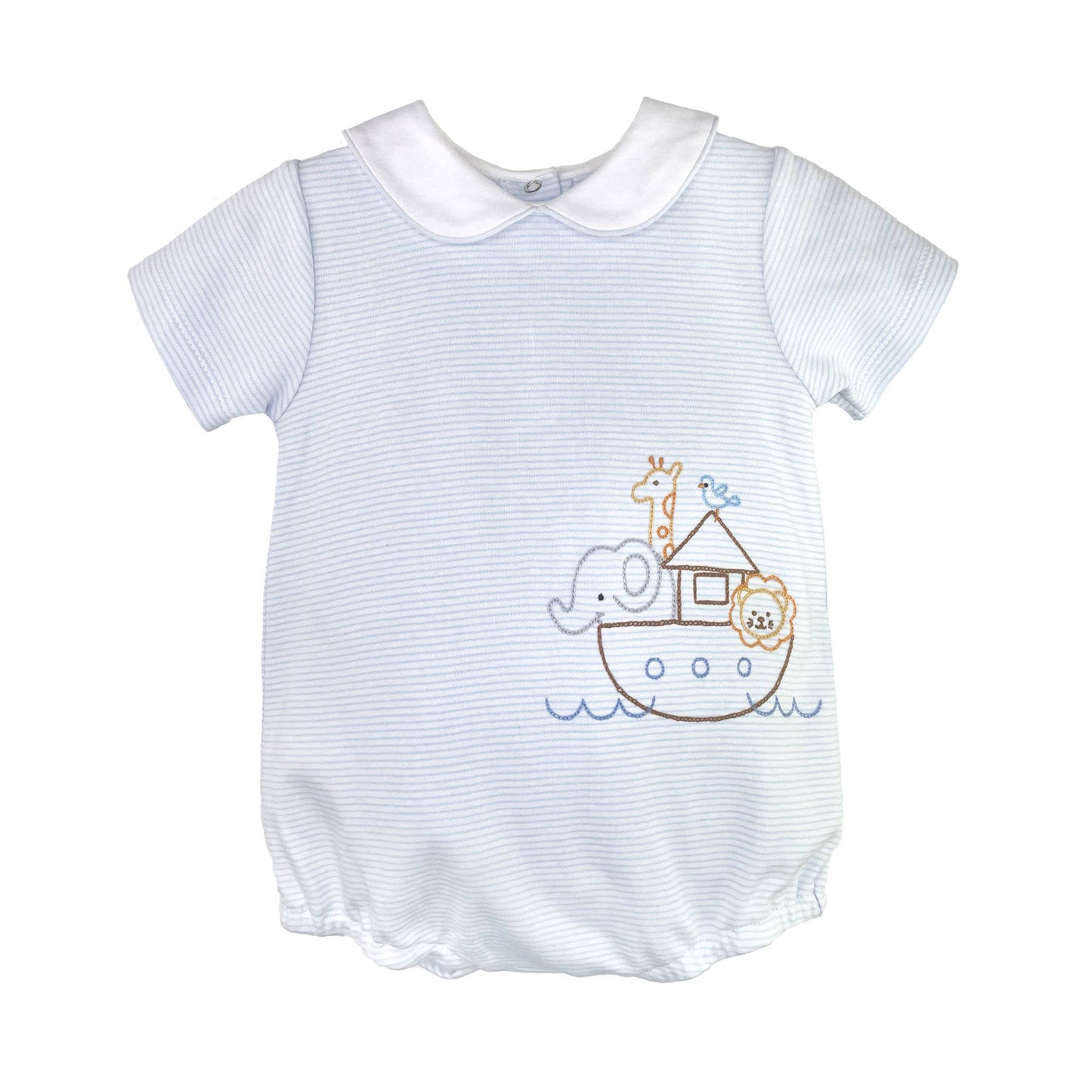 Noah's Ark Embroidered Bubble in Blue