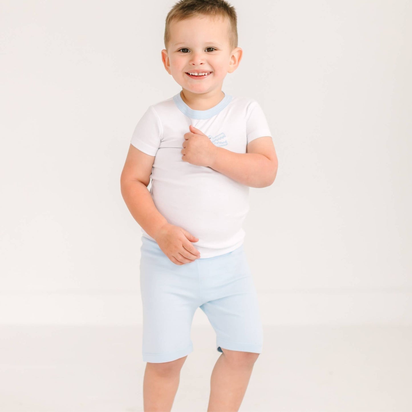 Gator Applique Short Pajamas - Light Blue