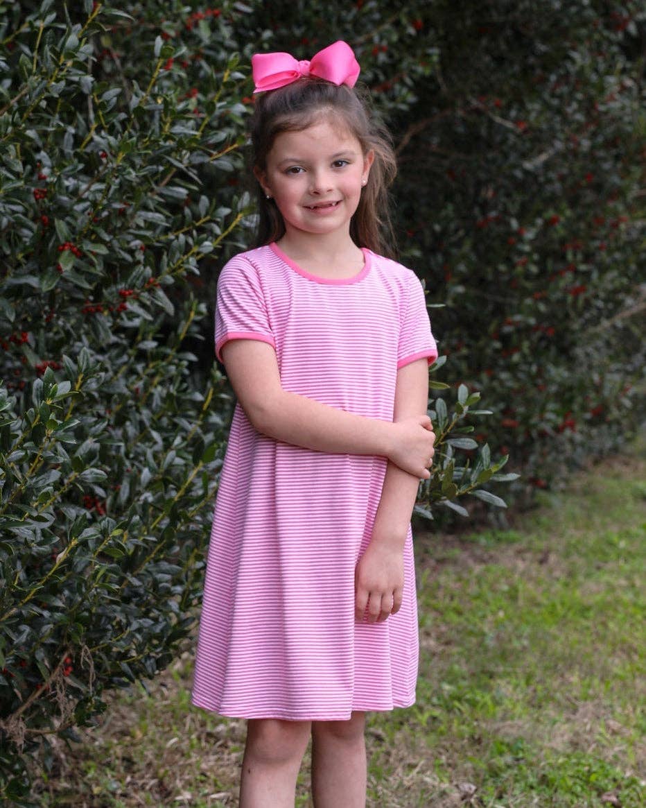 Sarah Dress-Pink Stripe