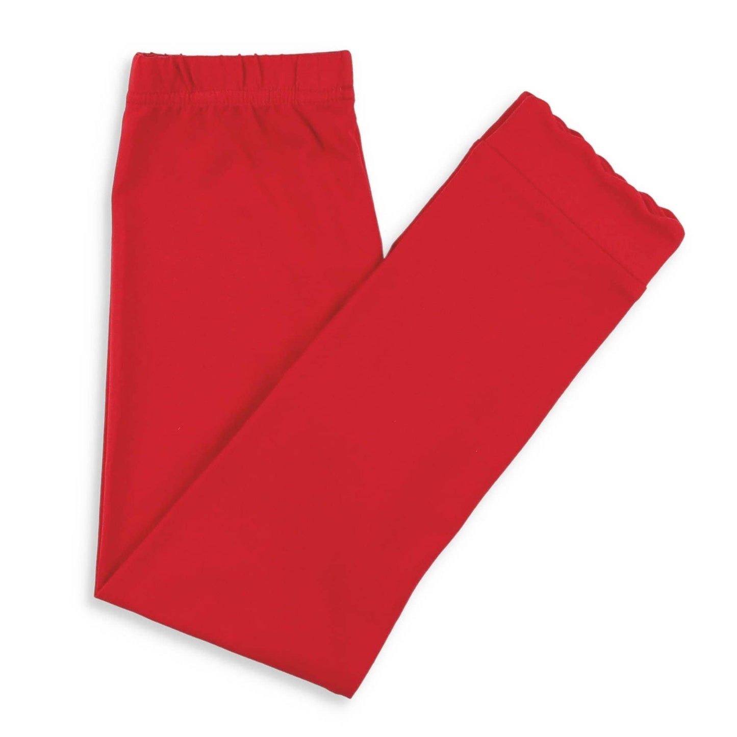 Girls Scallop Leggings-Red: L