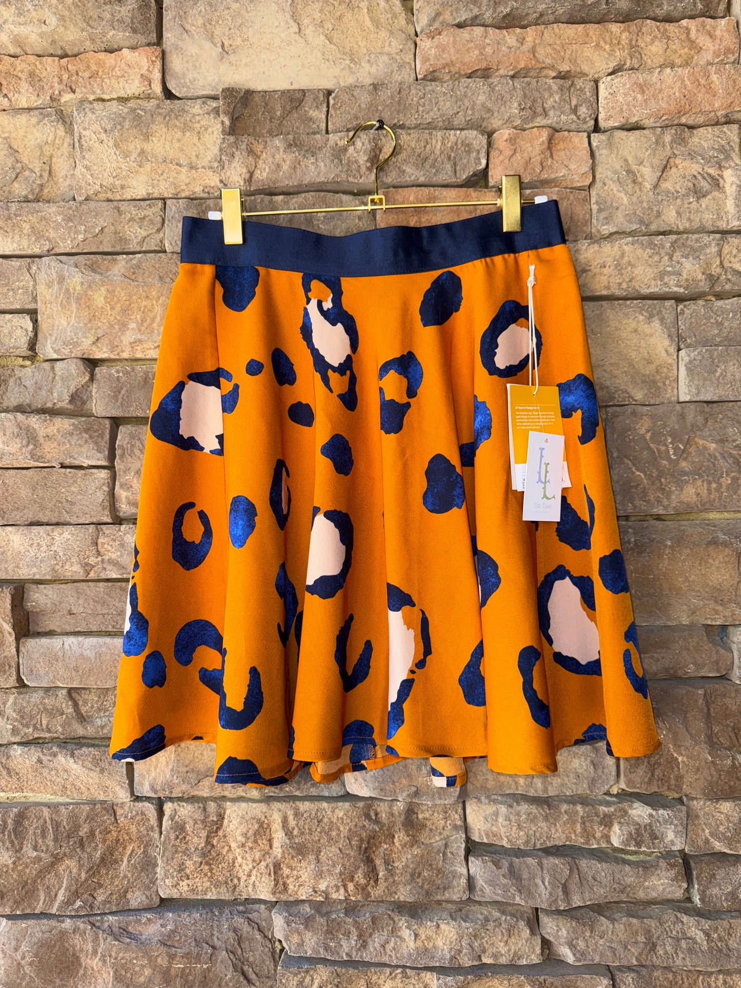 Navy Leopard Print Skirt 8