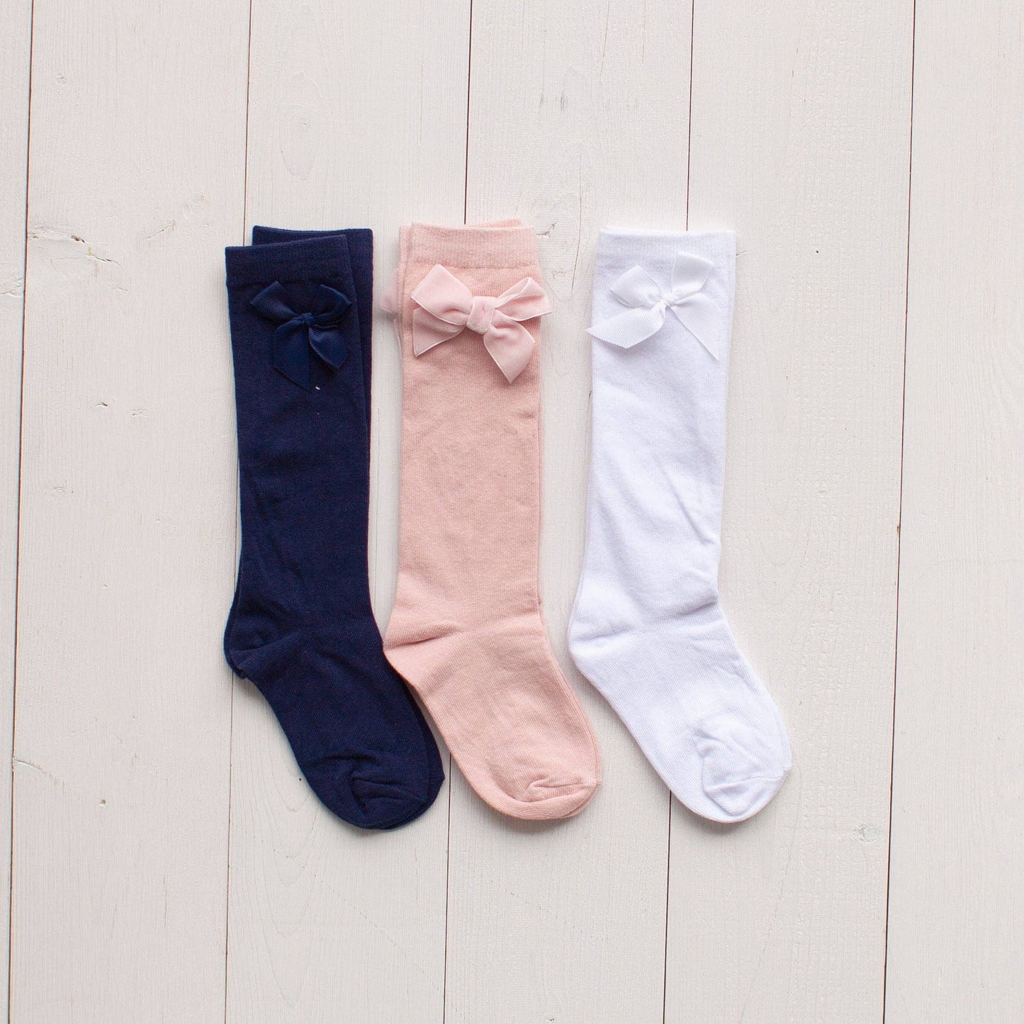 White Bow Socks