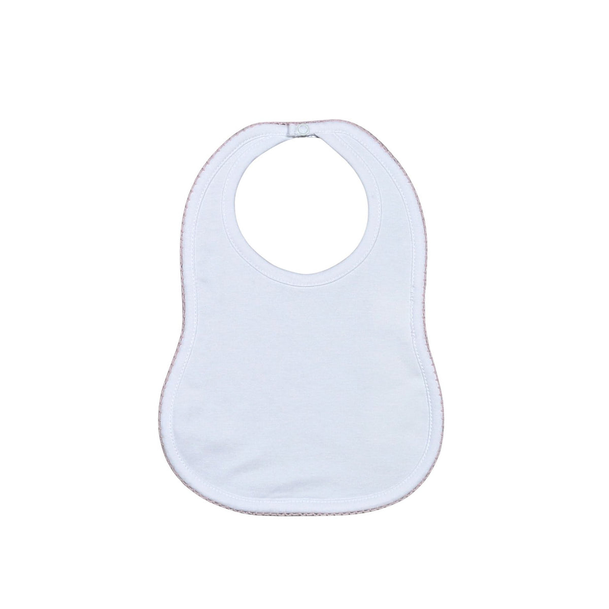 White Baby Bip w/ Pink Picot Trim