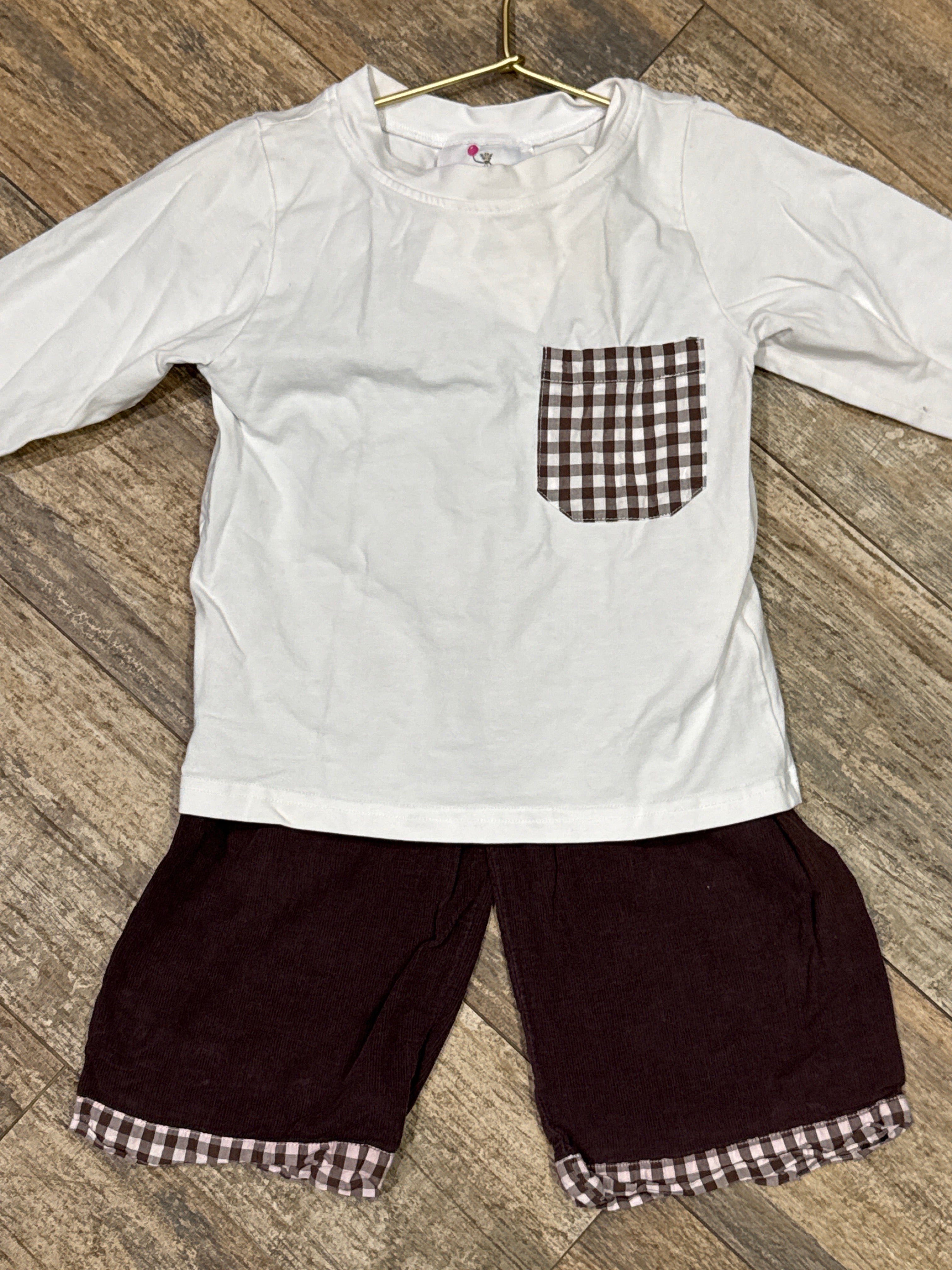 Eliza James Brown Gingham Set 2T