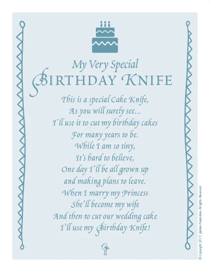 Birthday Knife - Blue Seersucker