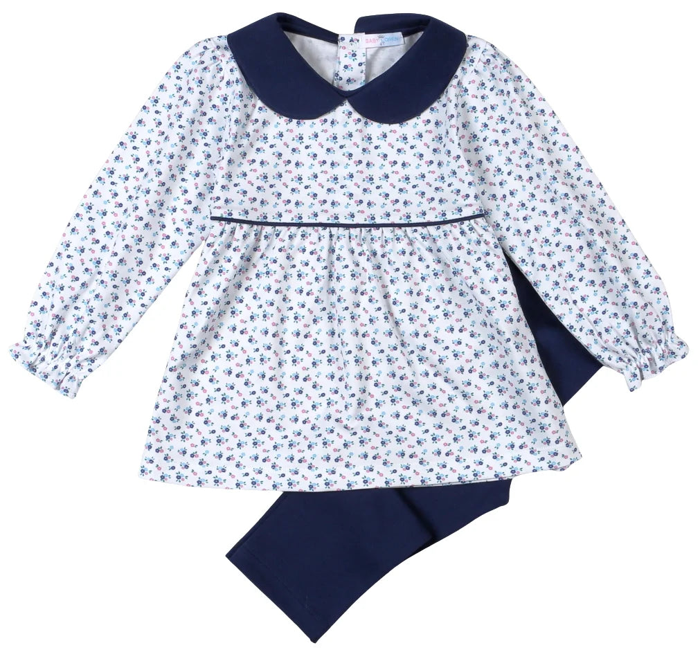 Callie Floral Pima Scalloped Top & Legging Set
