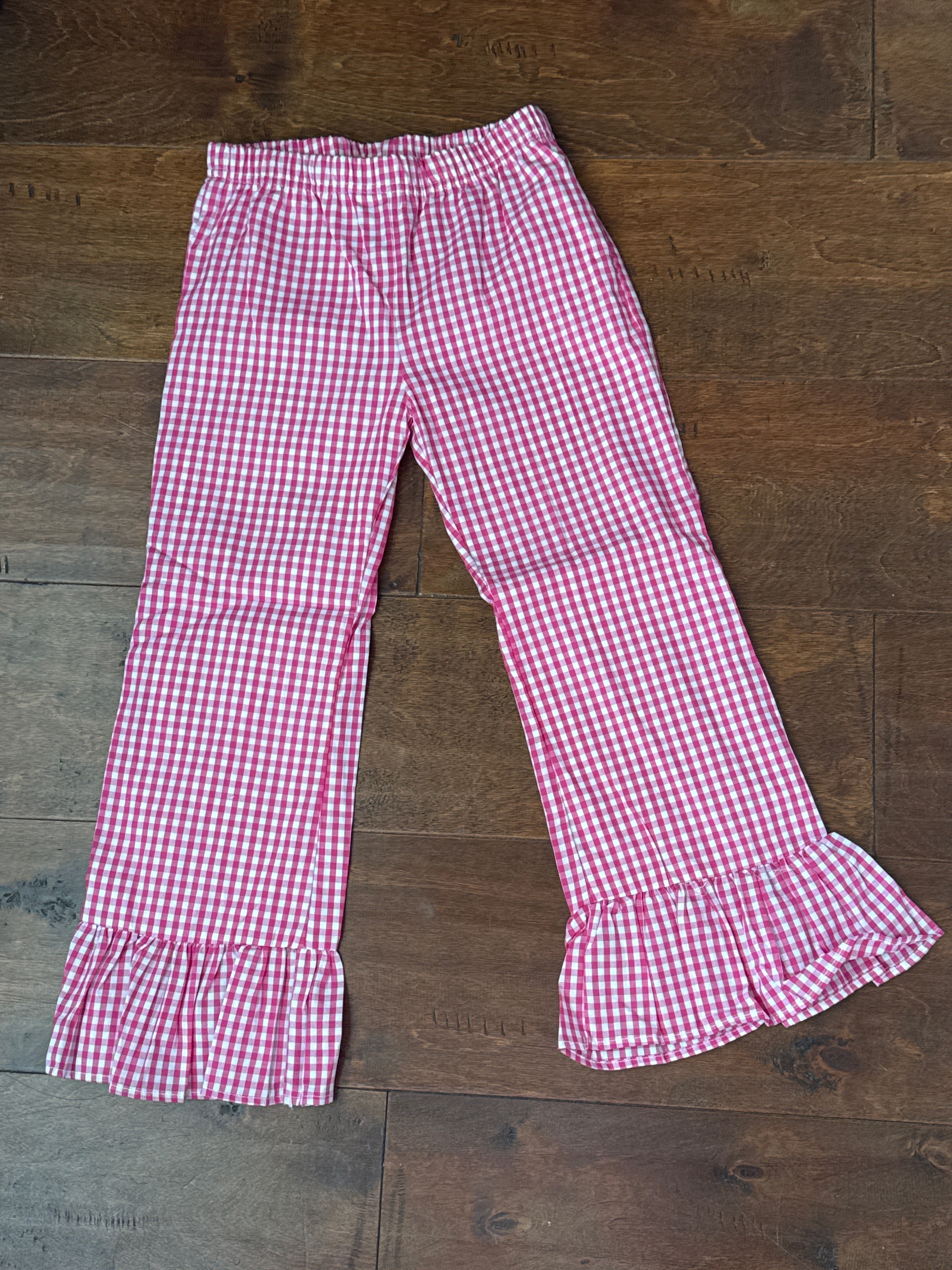 BB Gingham Ruffle Pant Pink 6