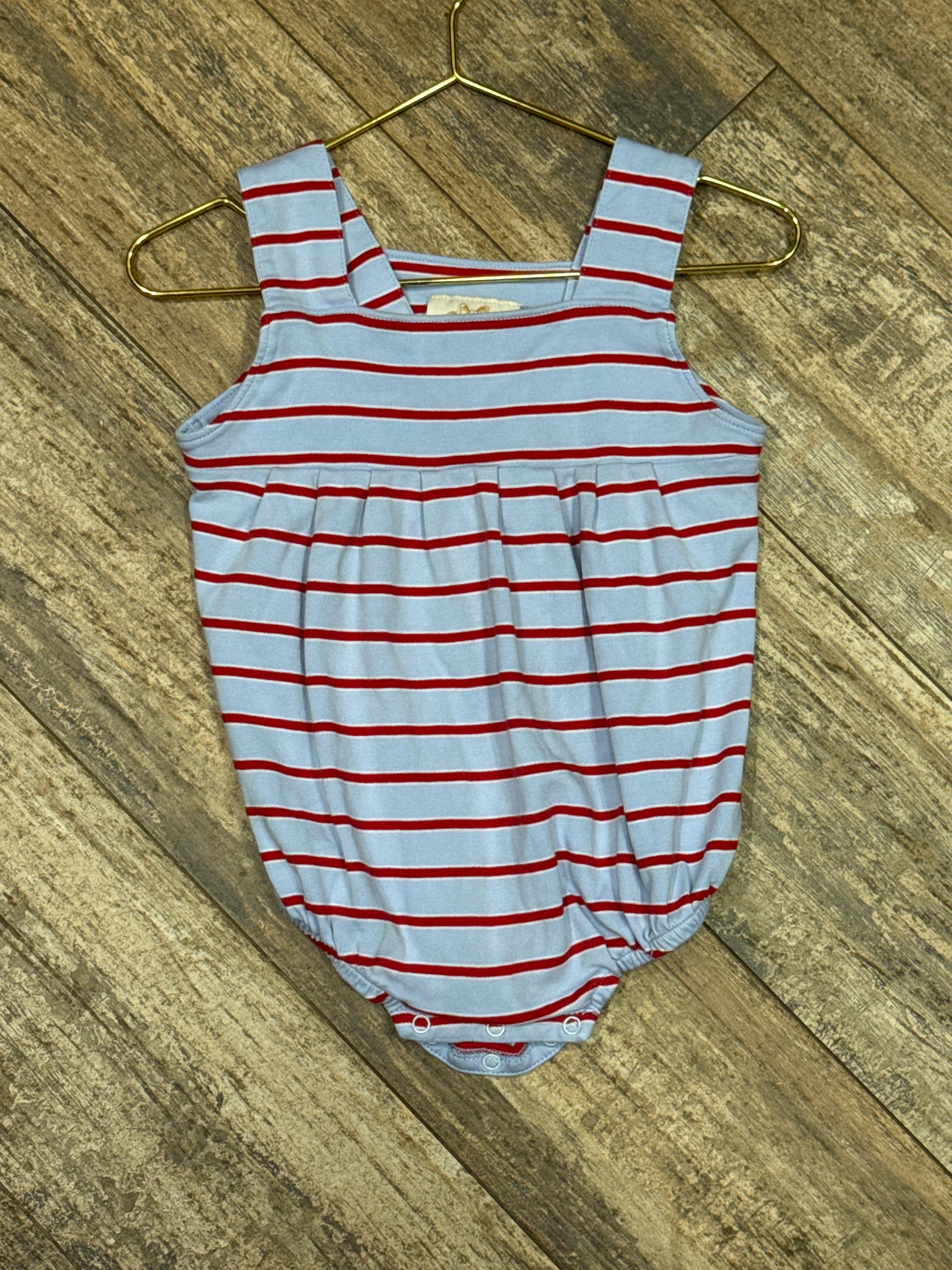 TBBC Blue and Red Stripe Bubble 18-24m