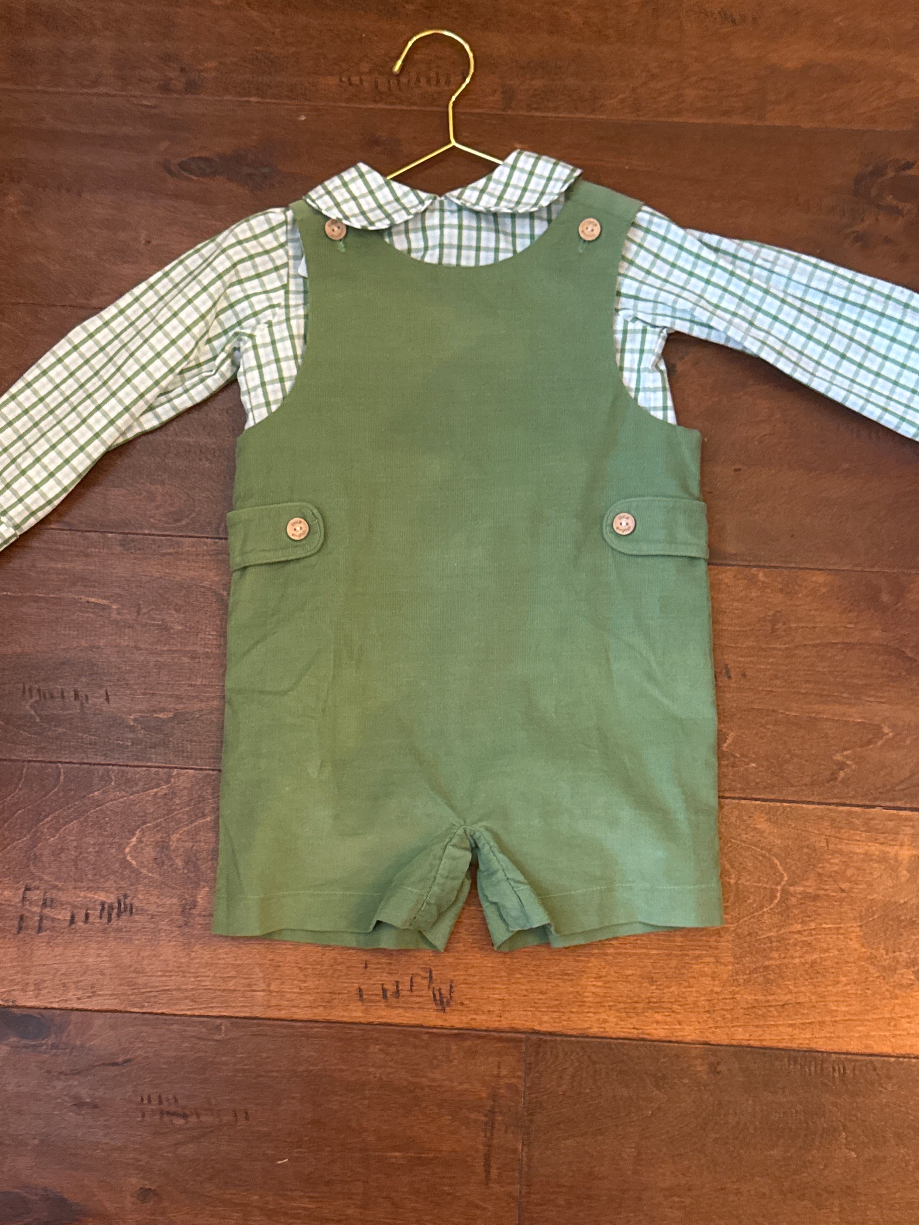 Little English Sage and Blue Cord JonJon Set 3T