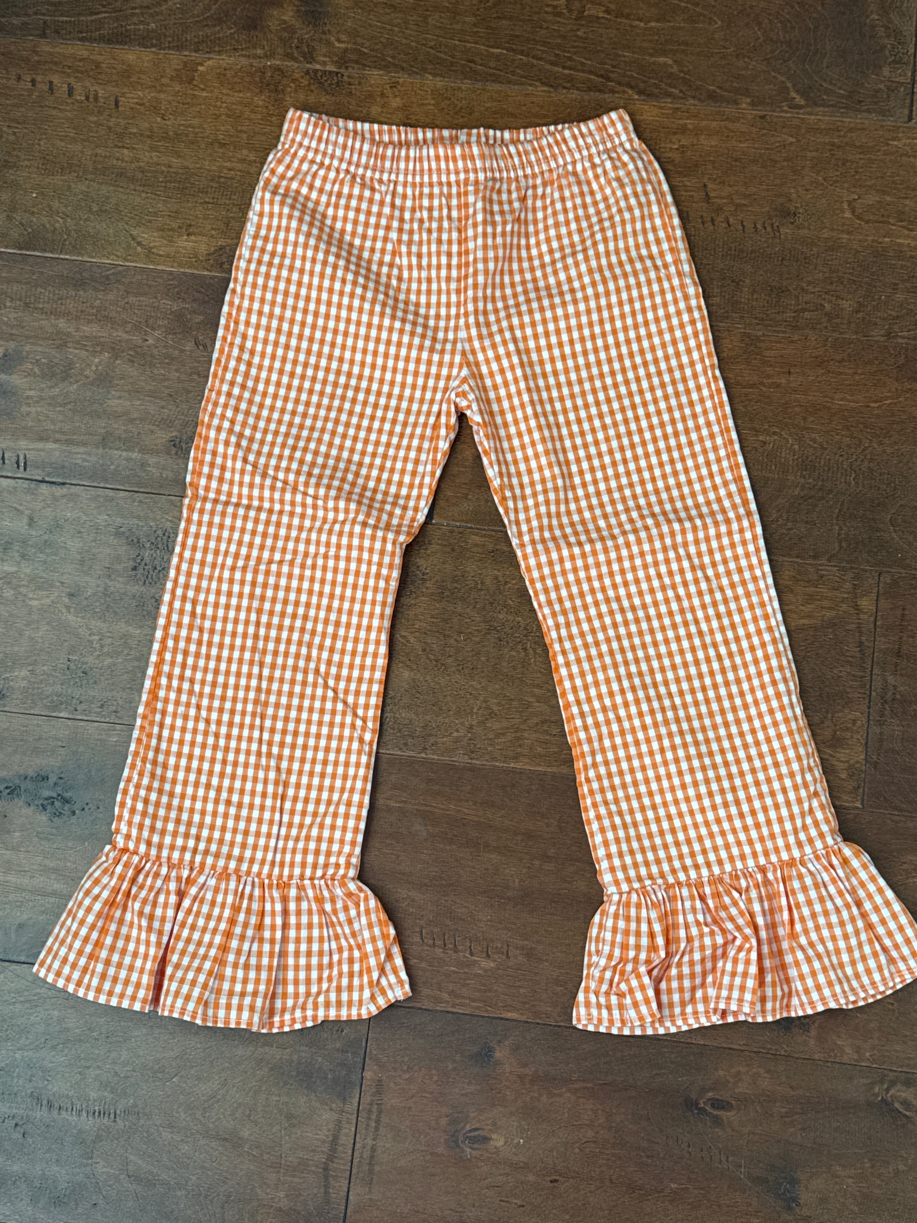 BB Gingham Ruffle Pant Orange 6