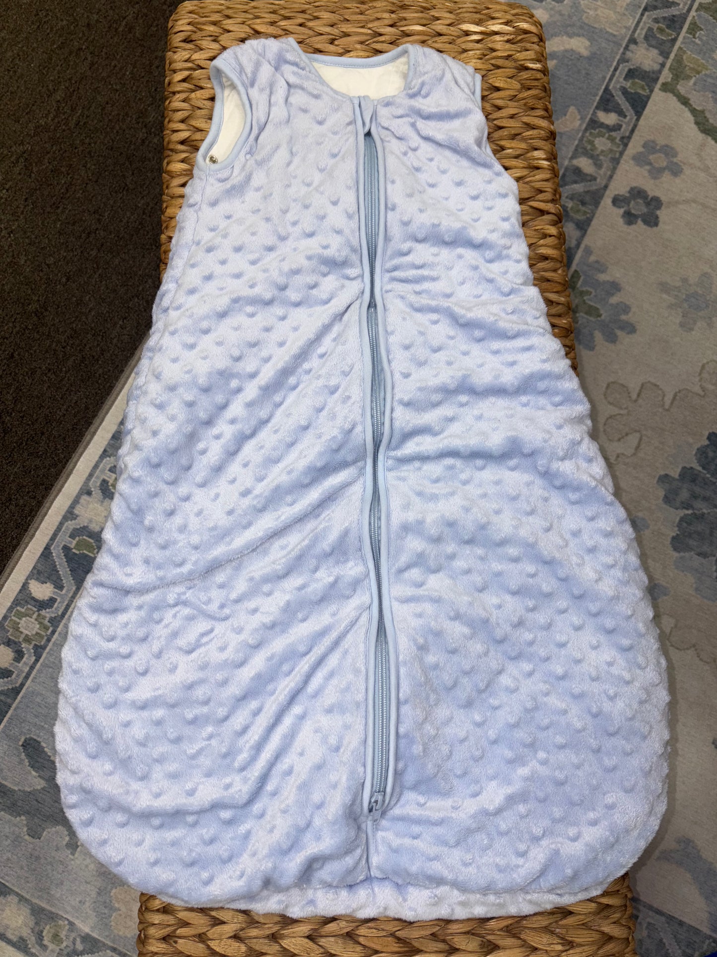 Blue Minky Dot Sleepsack Size Medium