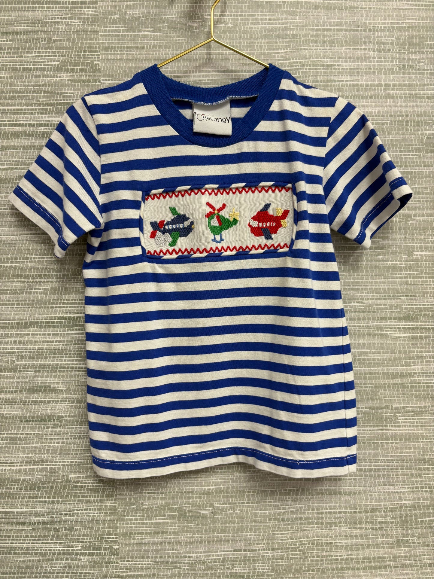 Delaney Airplane Smocked TShirt 2T