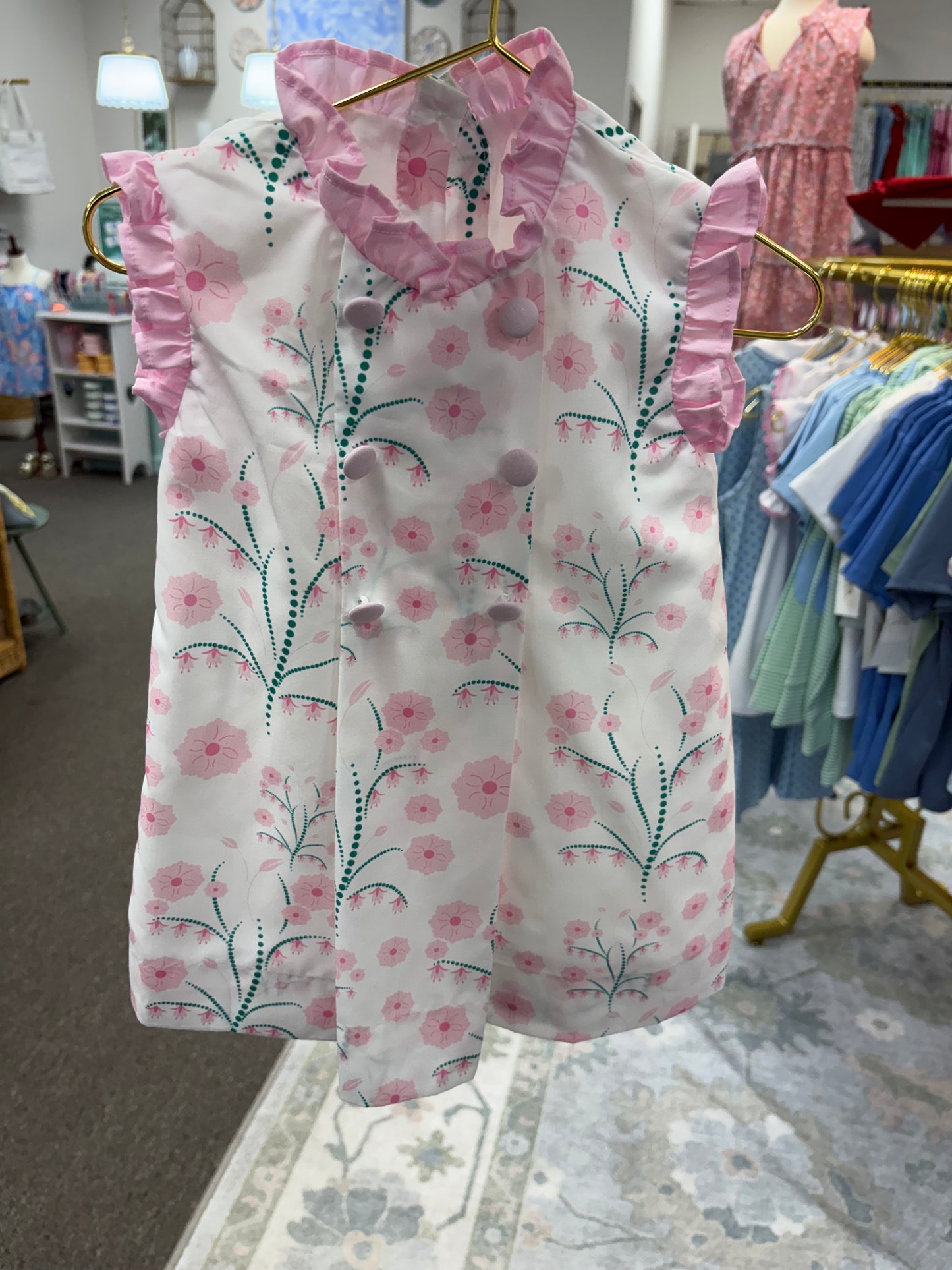 Cecil & Lou Floral Ruffle Sleeve Dress 12M