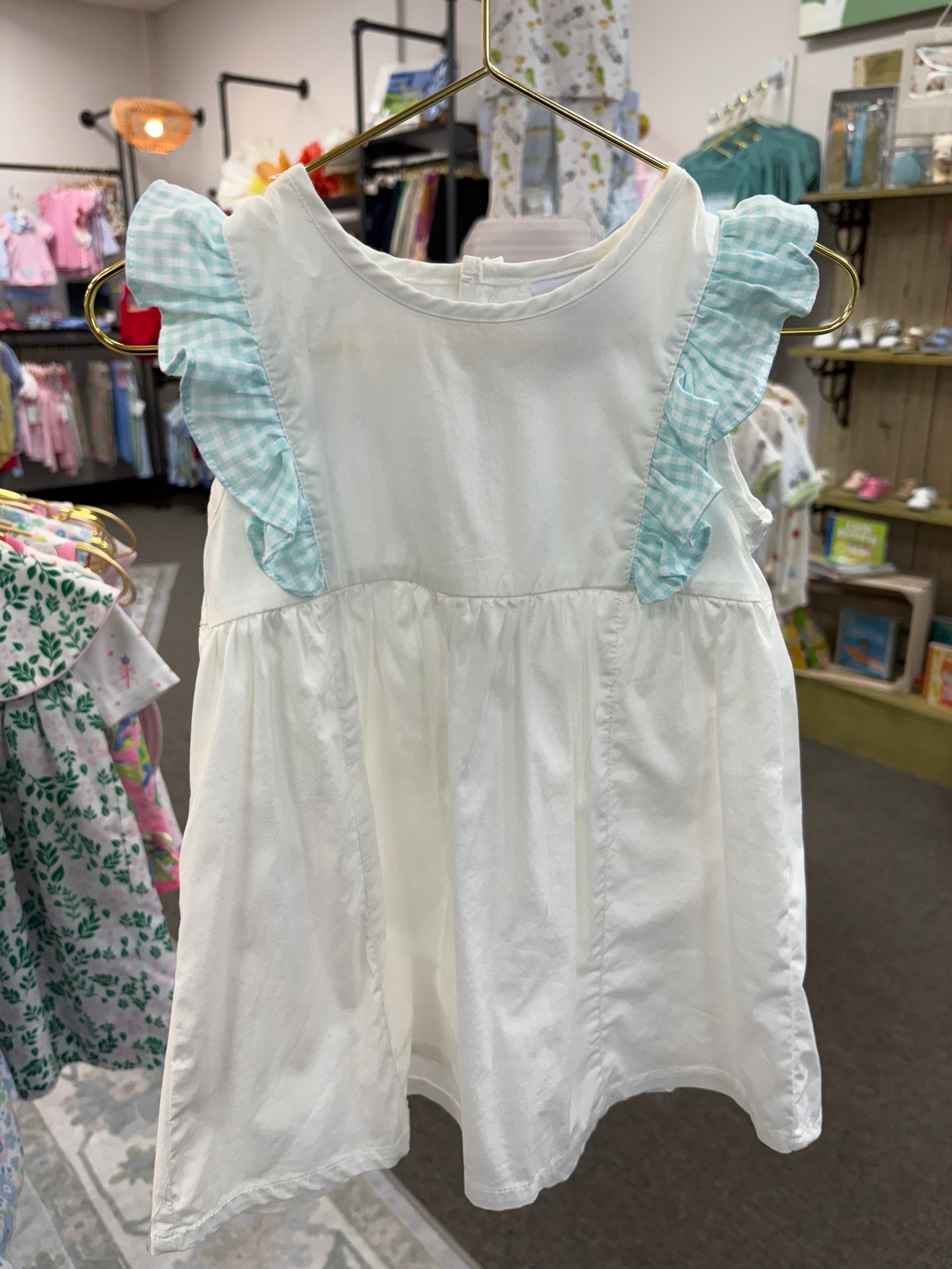 Stitchy Fish White Turq Dress 24M