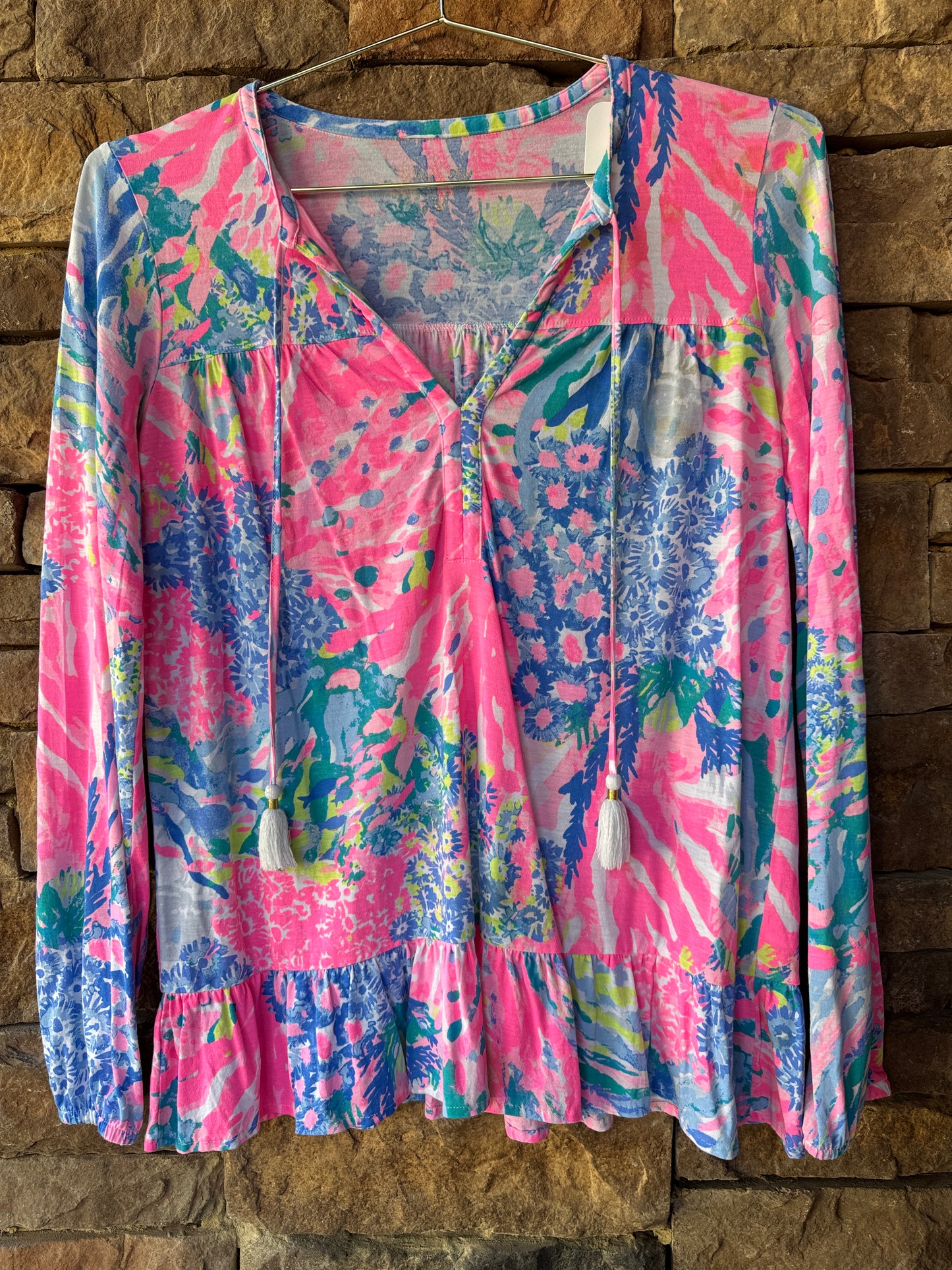Lilly Pulitzer Ruffle Drop Hem Tunic XS