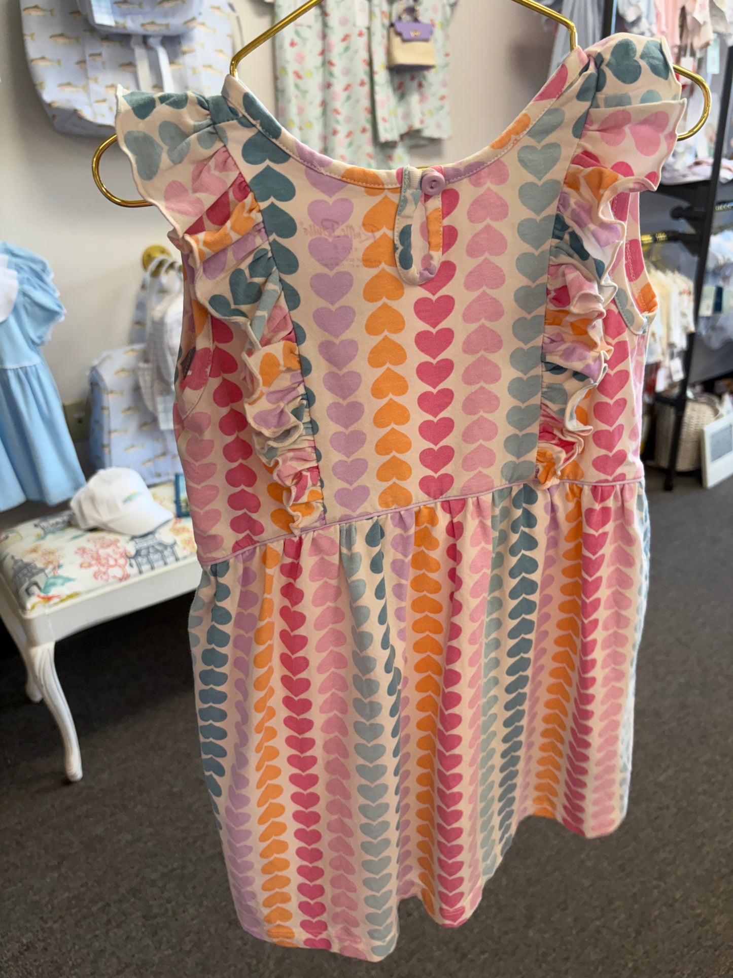 Ruffle Butts Heart Print Dress 5