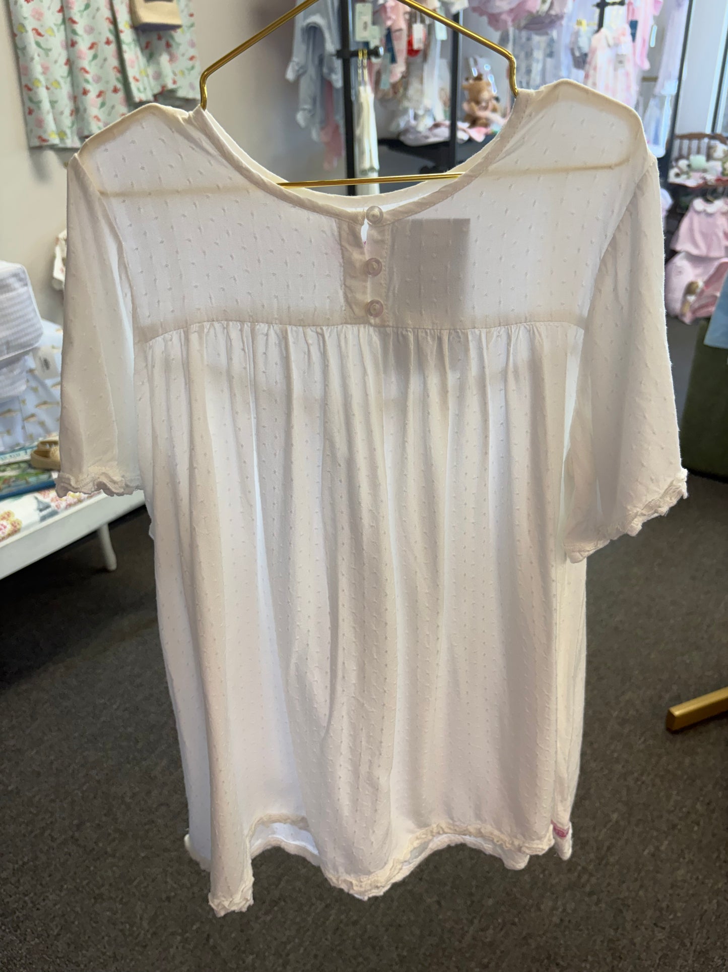 Ruffle Butts White Dot Swimsuit Coverup 6-7