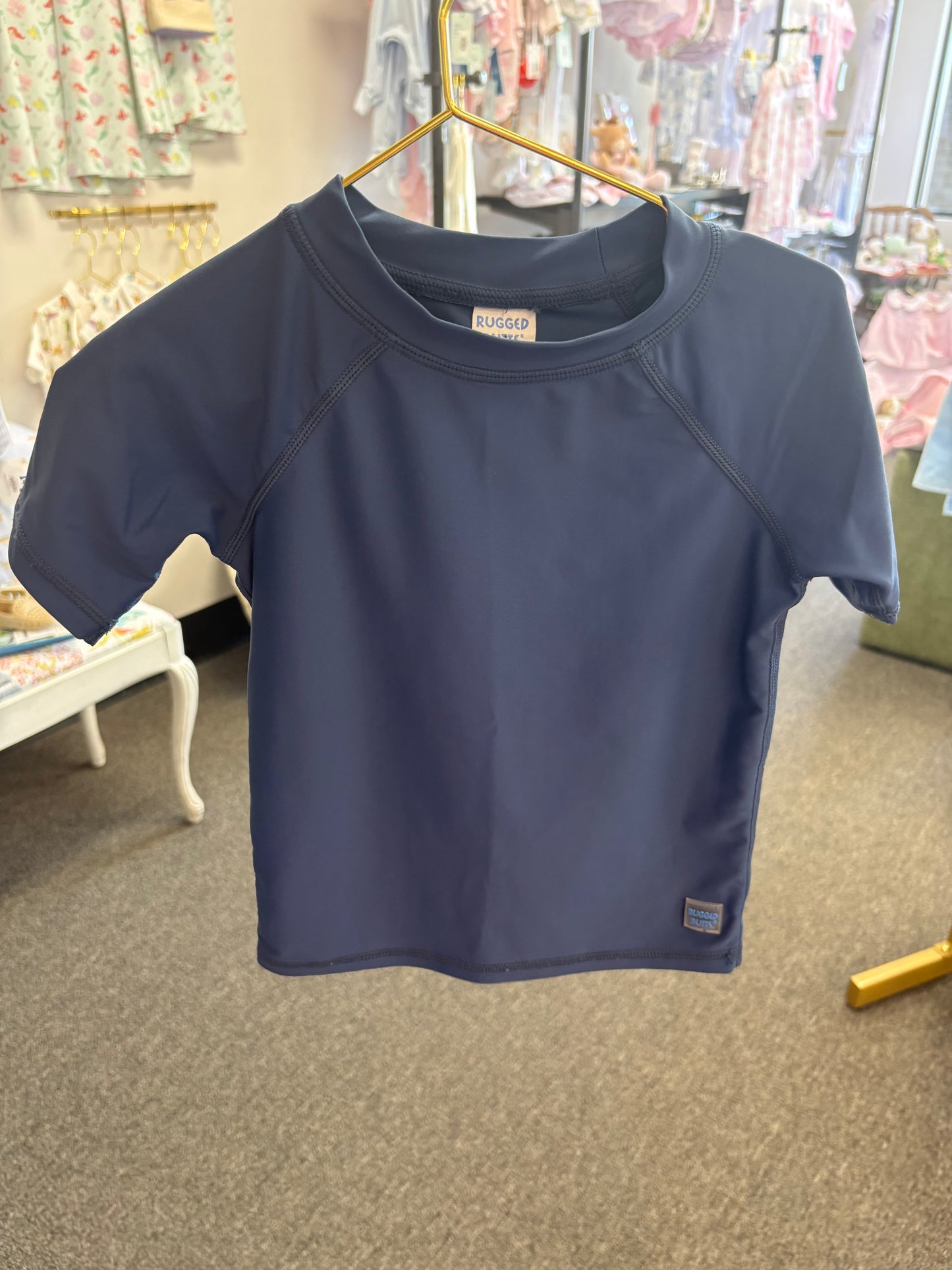 Rugged Butts Ss Rash Guard Navy 2T