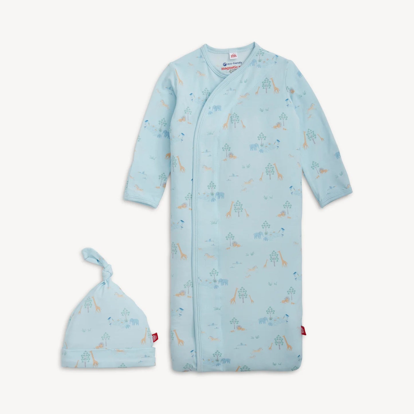 Serene Safari Blue Gown and Hat
