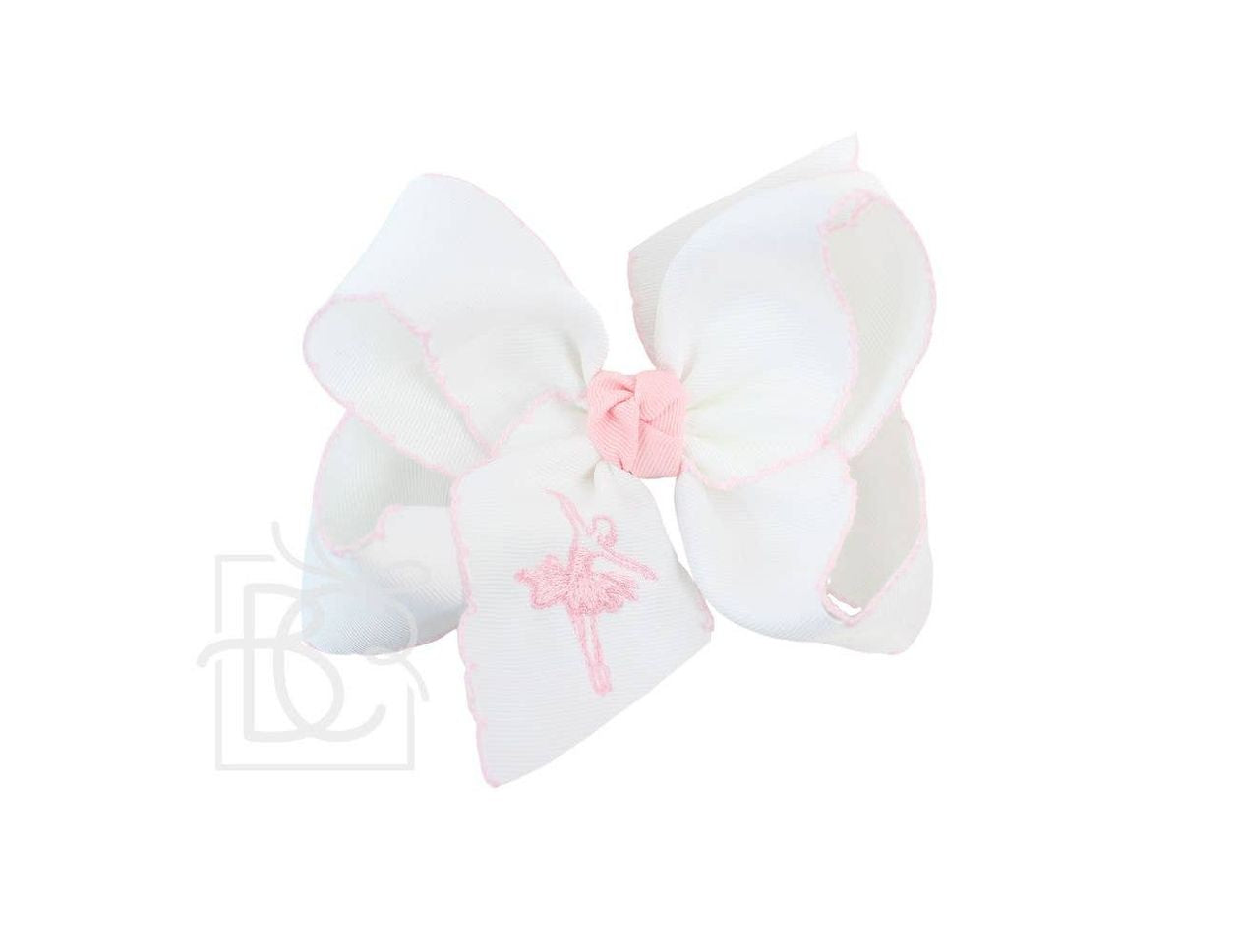 Crochet Edge Embroidered Bow - Ballerina