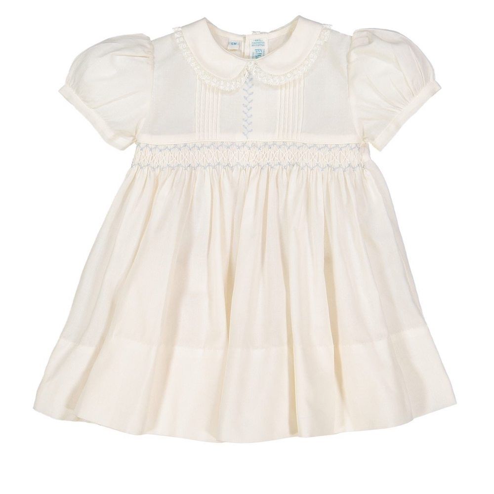 Vintage Smocked Dress - Ivory