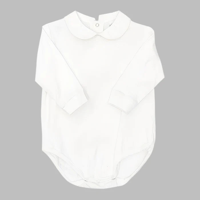White Knit Boys L/S Onesie