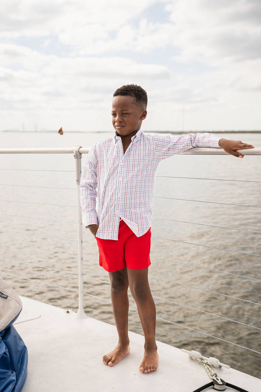 Boys Topsail Performance Shorts –Red