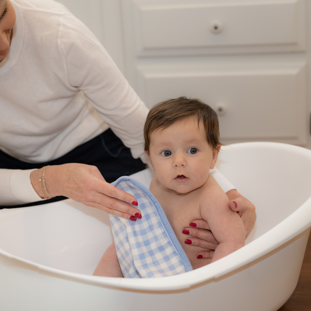 Bath Accessory Boys Wash Cloth - Blue Gingham