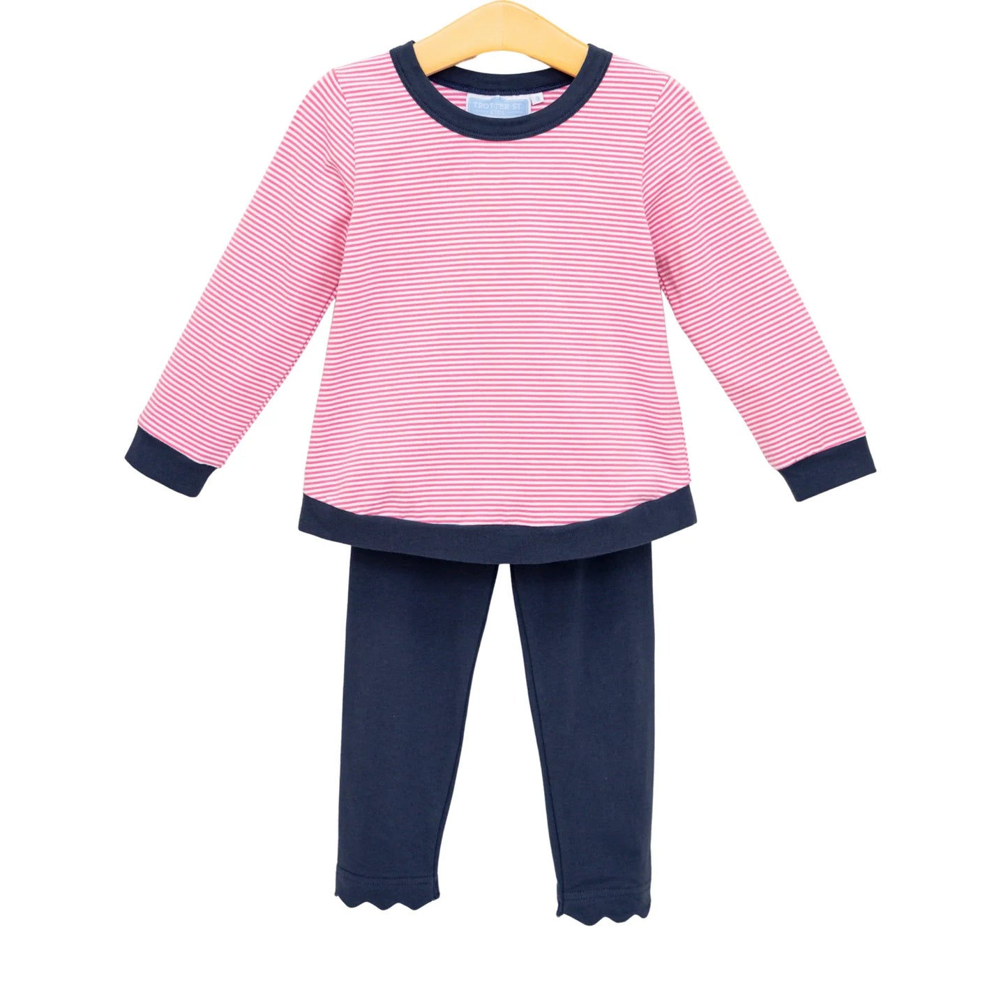 Reagan Pant Set - Pink Stripe/Navy