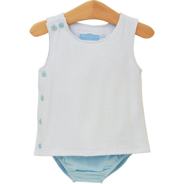 Shephard Diaper Set-Light Blue Bitty Dot
