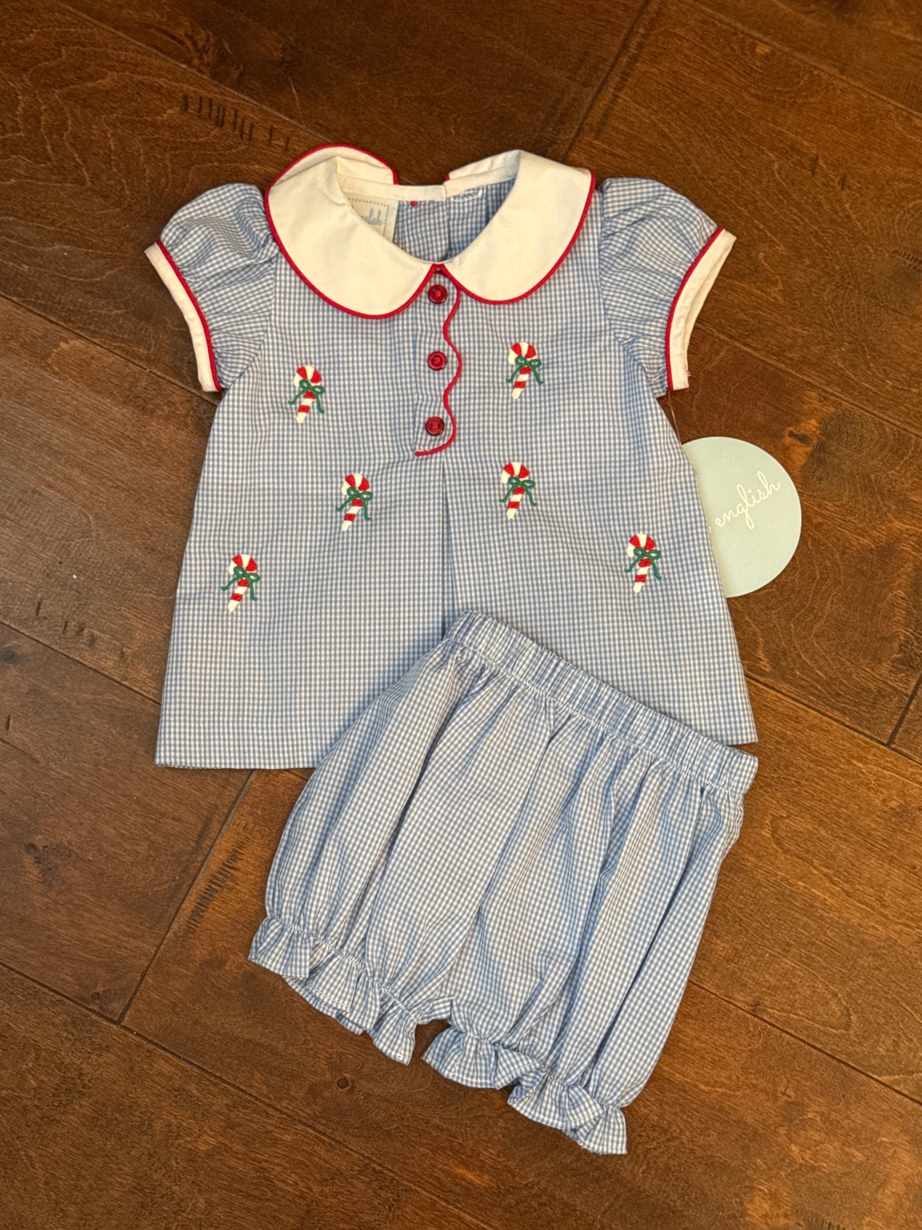 Little English Candy Cane Bloomer Set 12m
